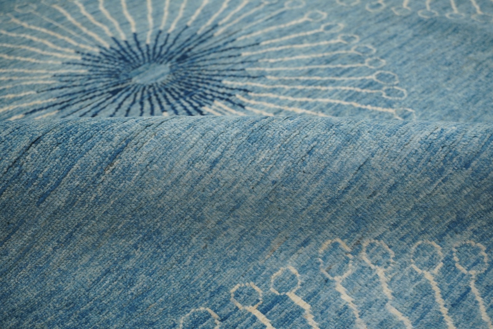 6×8 ft Blue Floral Gabbeh Afghan Hand Knotted Wool Area Rug