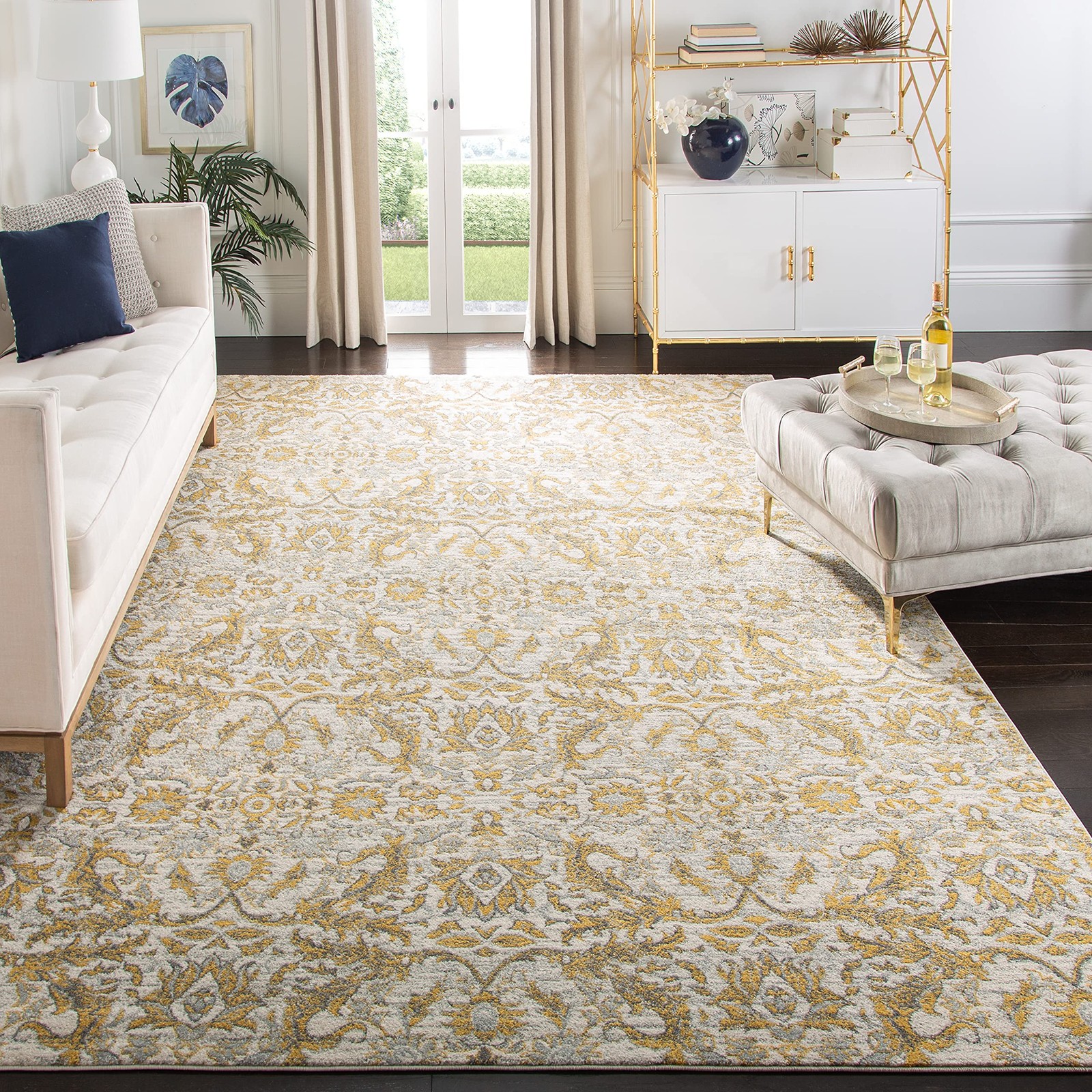 Evoke Collection 11′ x 15′ Ivory/Gold EVK238S Non-Shedding Living Room Bedroo…
