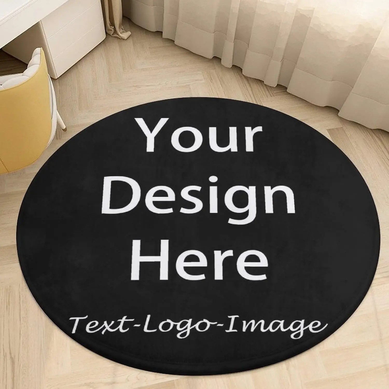 Custom Round Carpet Non Slip Rug Home Living Room Bedroom Floor Mat