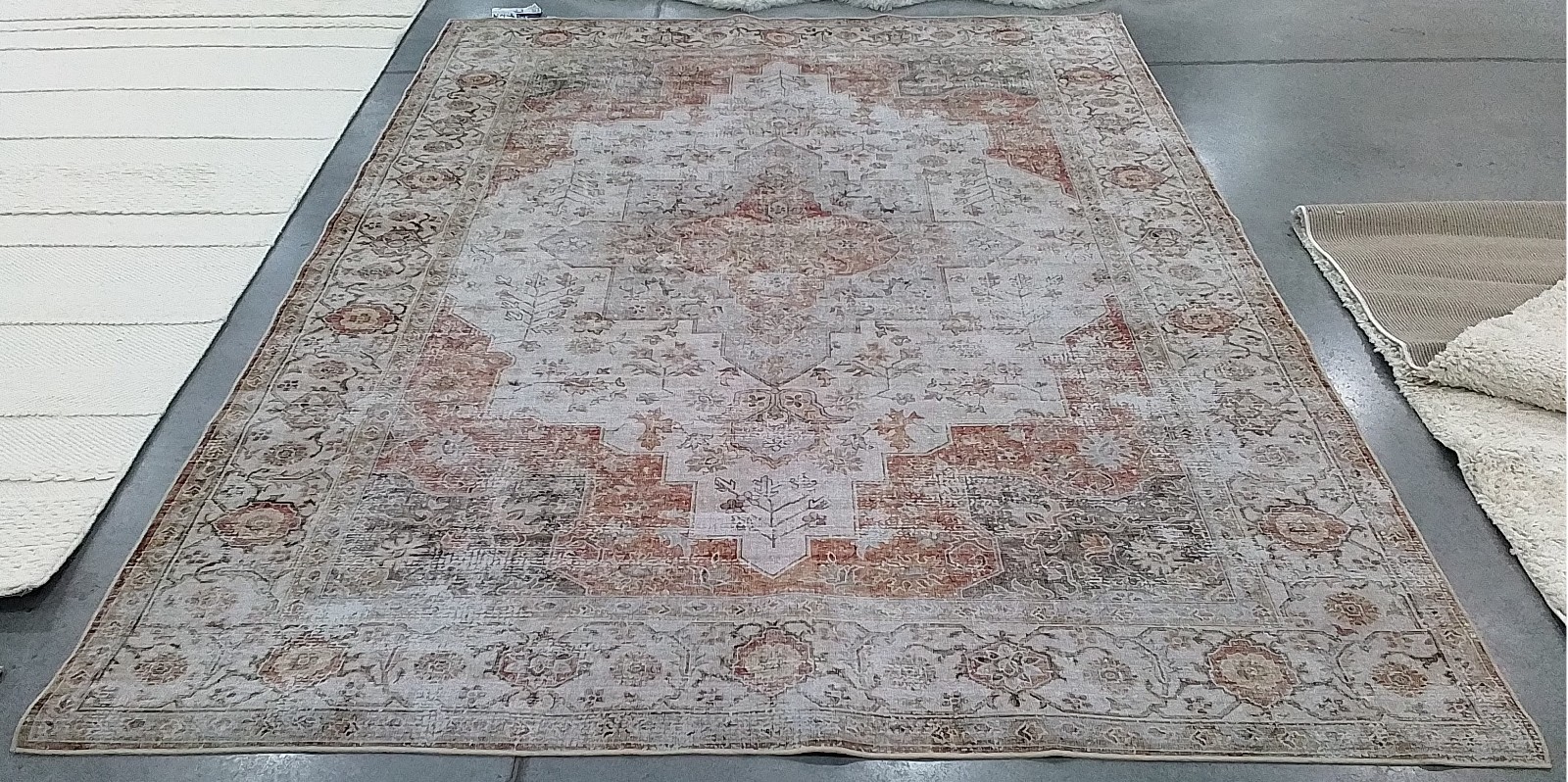 LGREY / RUST 8′-0″ x 10′-0″ Broken Thread Rug Reduced Price 1172778999 TSN105F-8