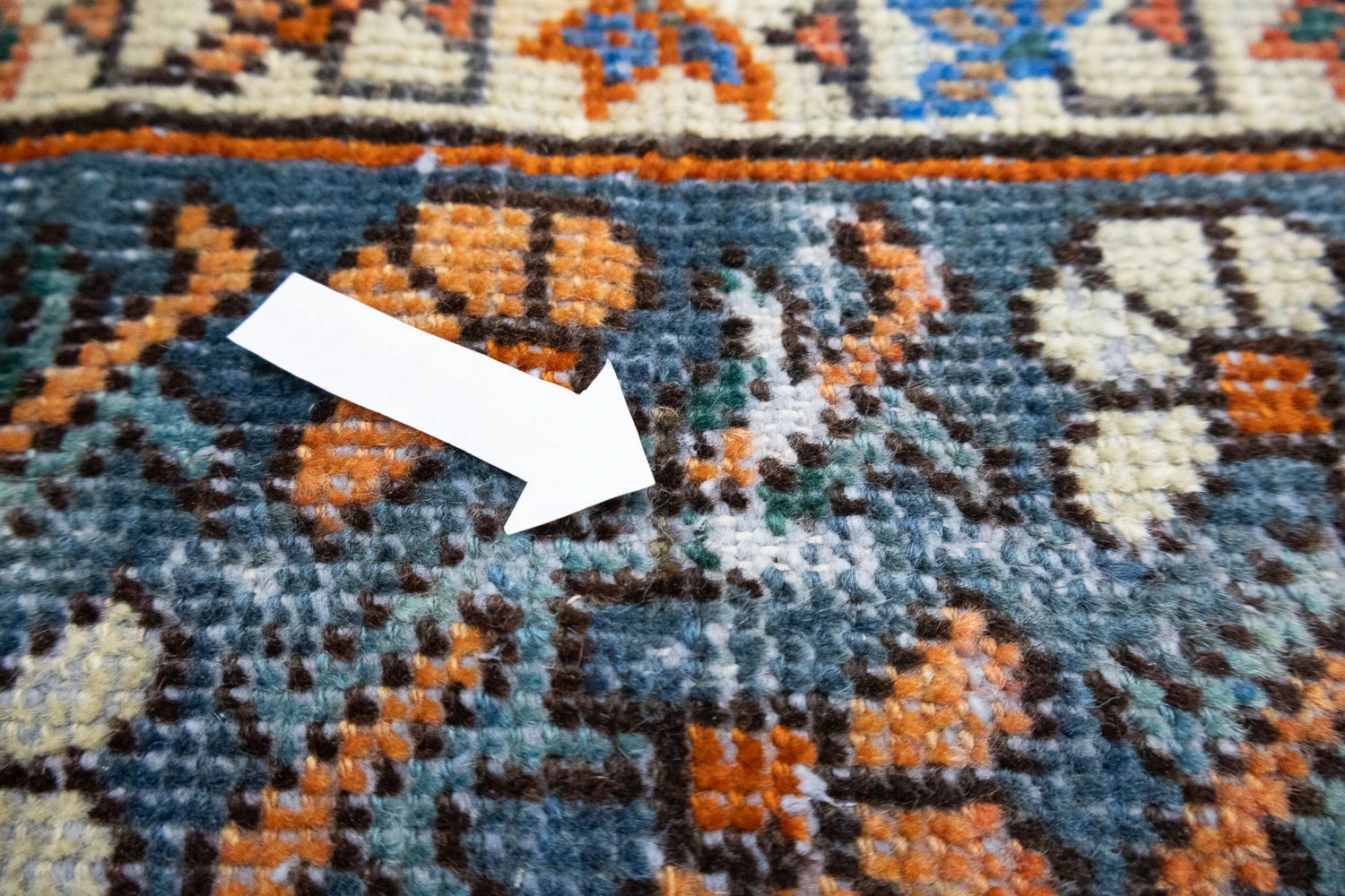 Semi-Antique Distressed Geometric Tribal Oriental Rug Entryway Carpet 5×10 Ft