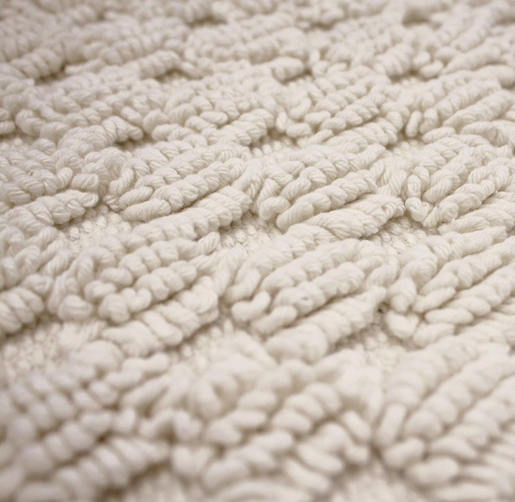 French Connection Arta Stonewash Textured Cotton Bath Rug 20 x 34 Ivory
