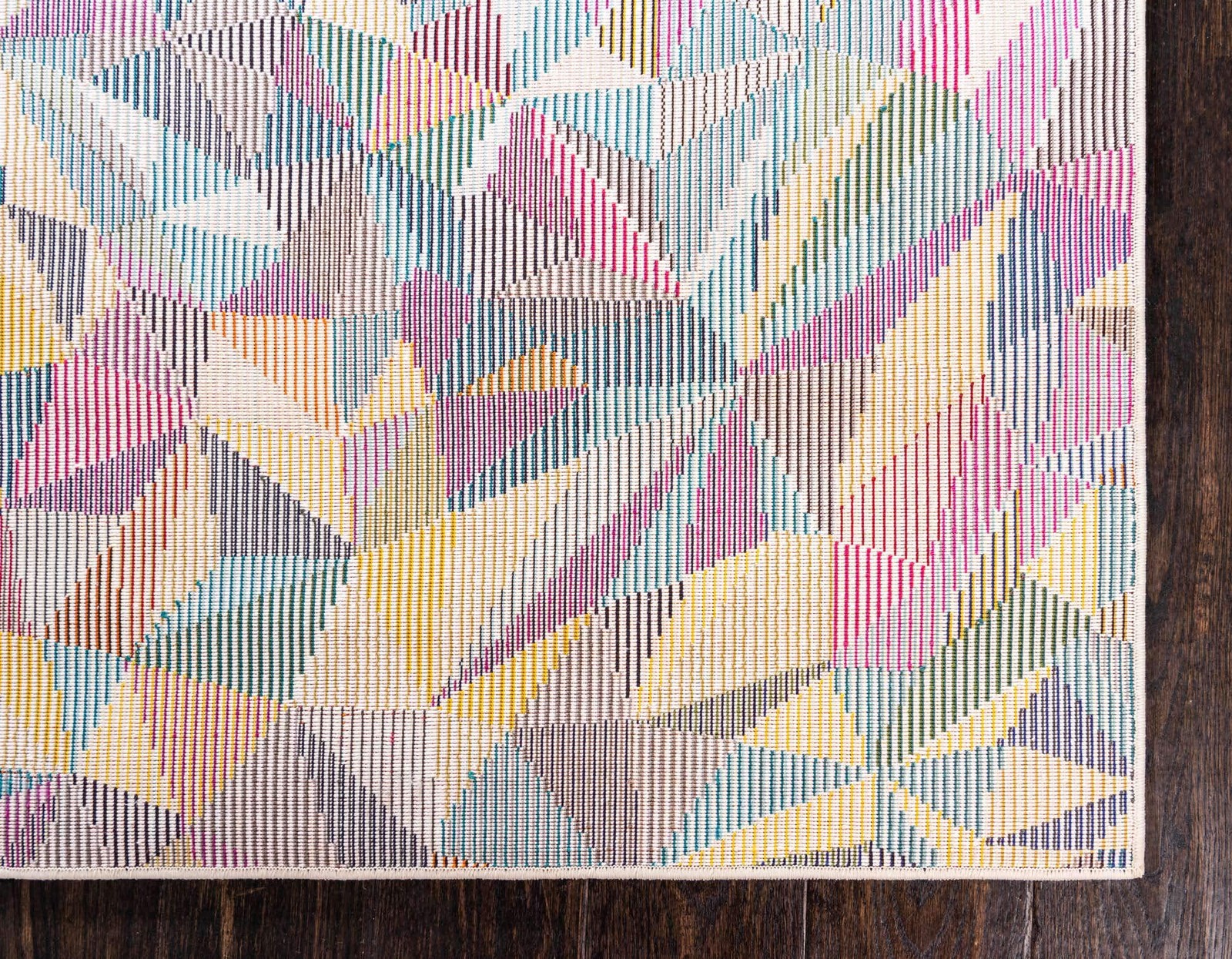 Unique Loom Estrella Collection Geometric Triangles Bright Colors Abstract