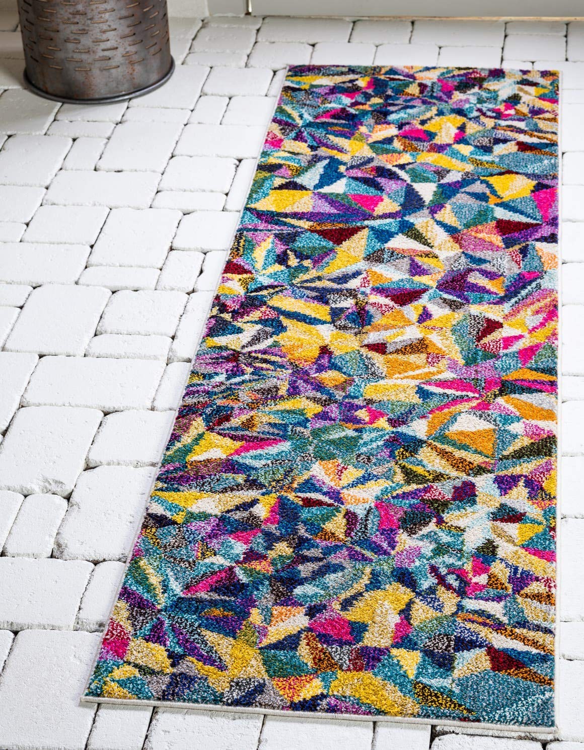 Unique Loom Estrella Collection Geometric Triangles Bright Colors Abstract