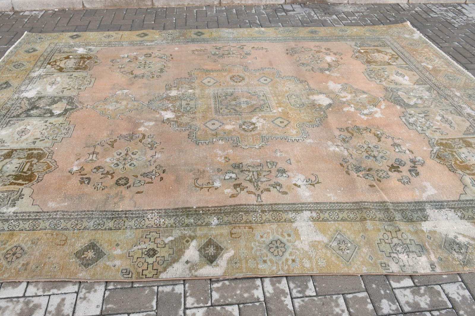 8,3×12 ft Rug, Turkish Vintage Rug, Brown Gray Oriental Rug