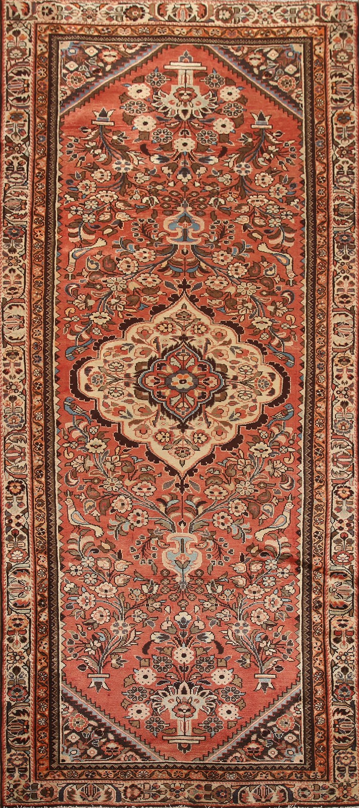 Floral Bird Design Living Room Rug 5×11 Wool Hand-knotted Classic Vintage Carpet