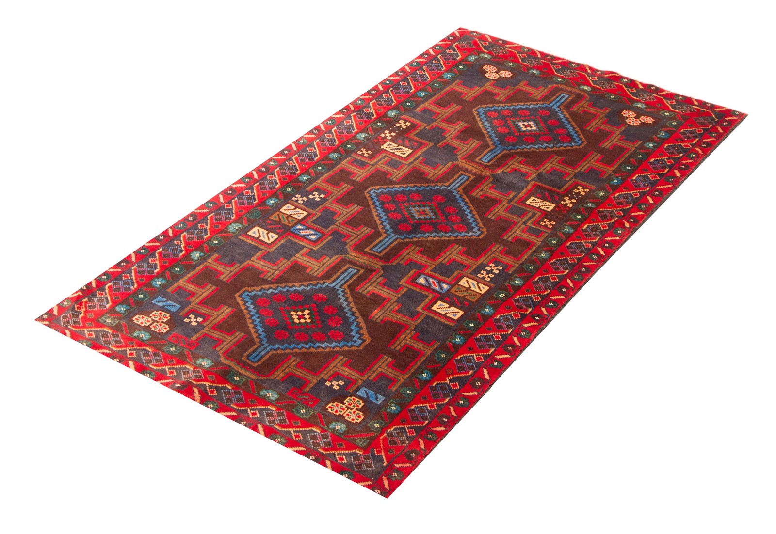 Vintage 3’5″ x 6’3″ Traditional Hand Knotted Vegetable Dye Wool Area Rug