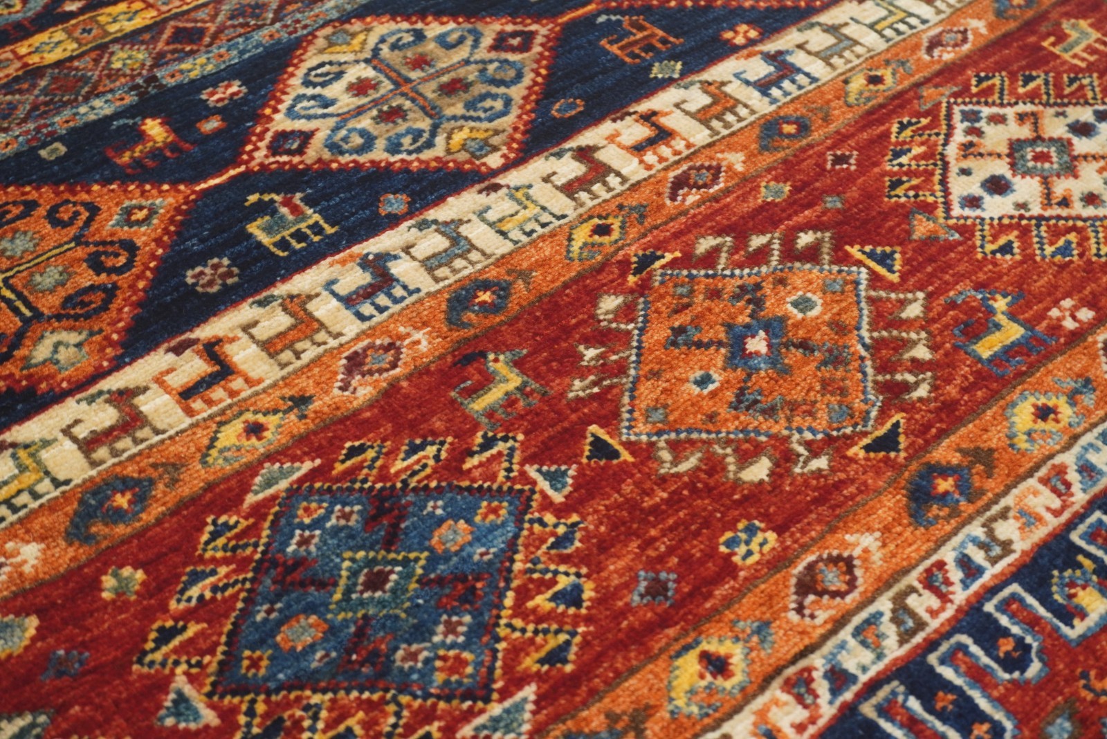 3×4 ft Navy Blue Gabbeh Afghan Hand Knotted Tribal Area Rug