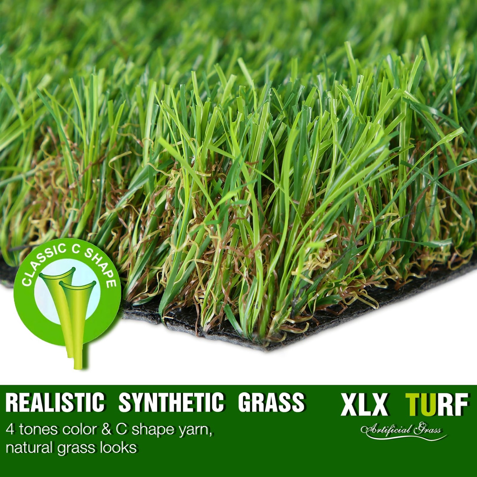 XLX TURF Realistic Artificial Grass Outdoor – 6 FT x 10 FT Ultra Thick & Pets…