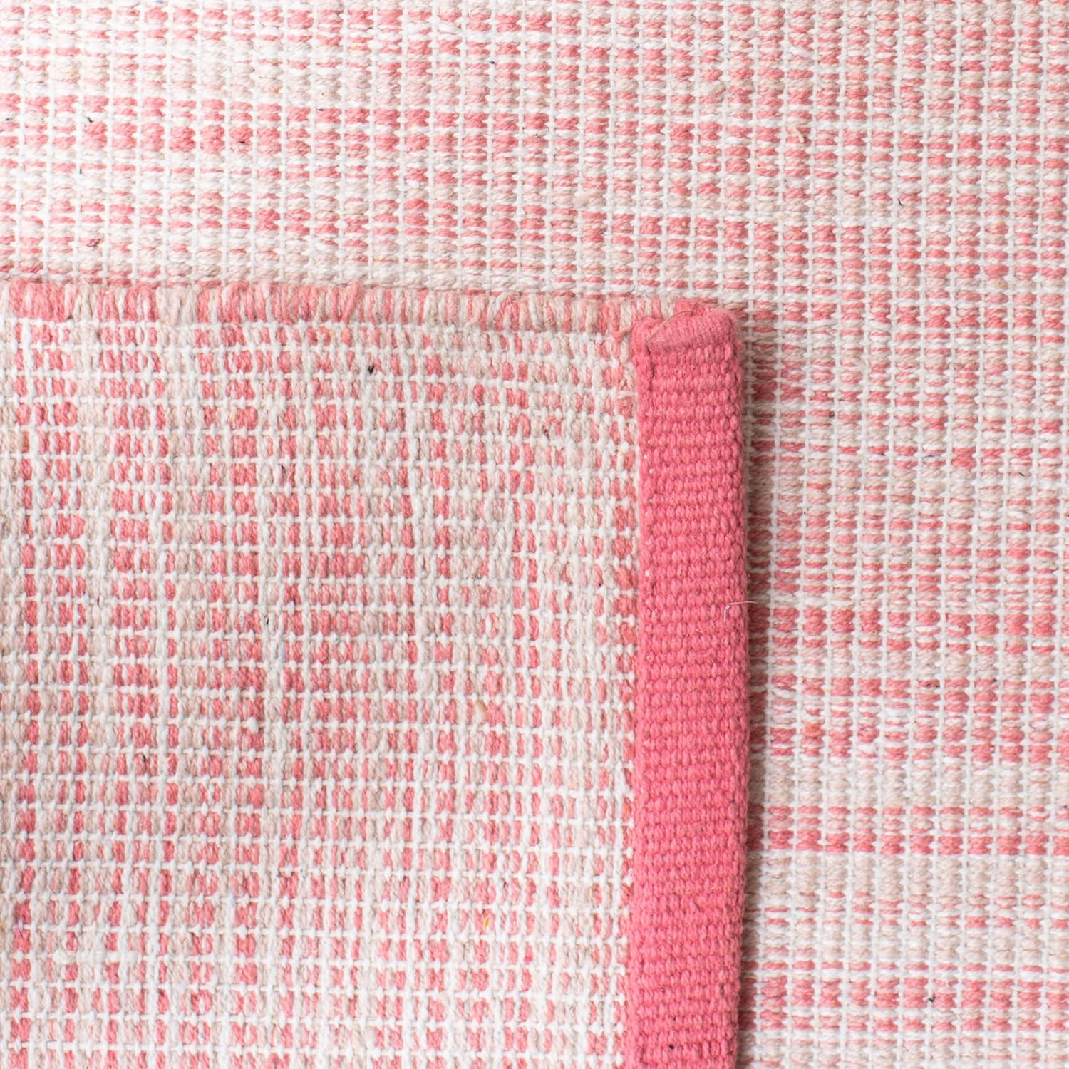 Montauk Collection 8×10 Area Rug – Handmade Pink & Fuchsia Cotton Weave