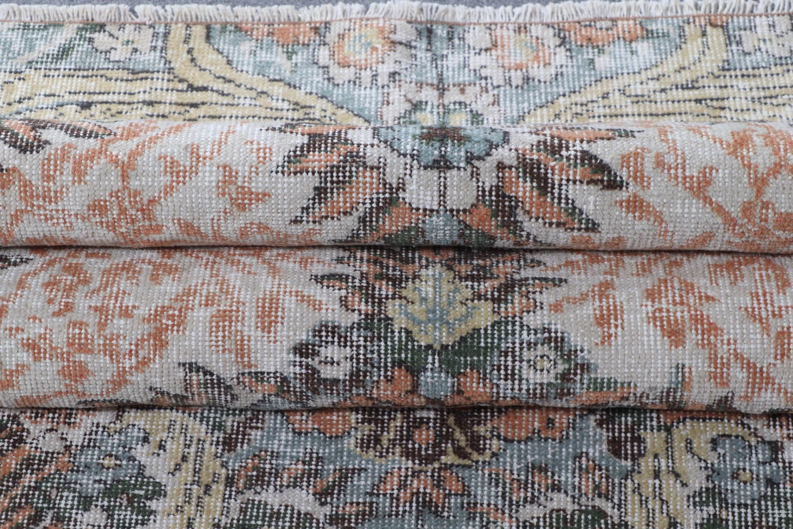 4,5×8,2 ft Rug, Turkish Vintage Rug, Orange Rug Wool Rug