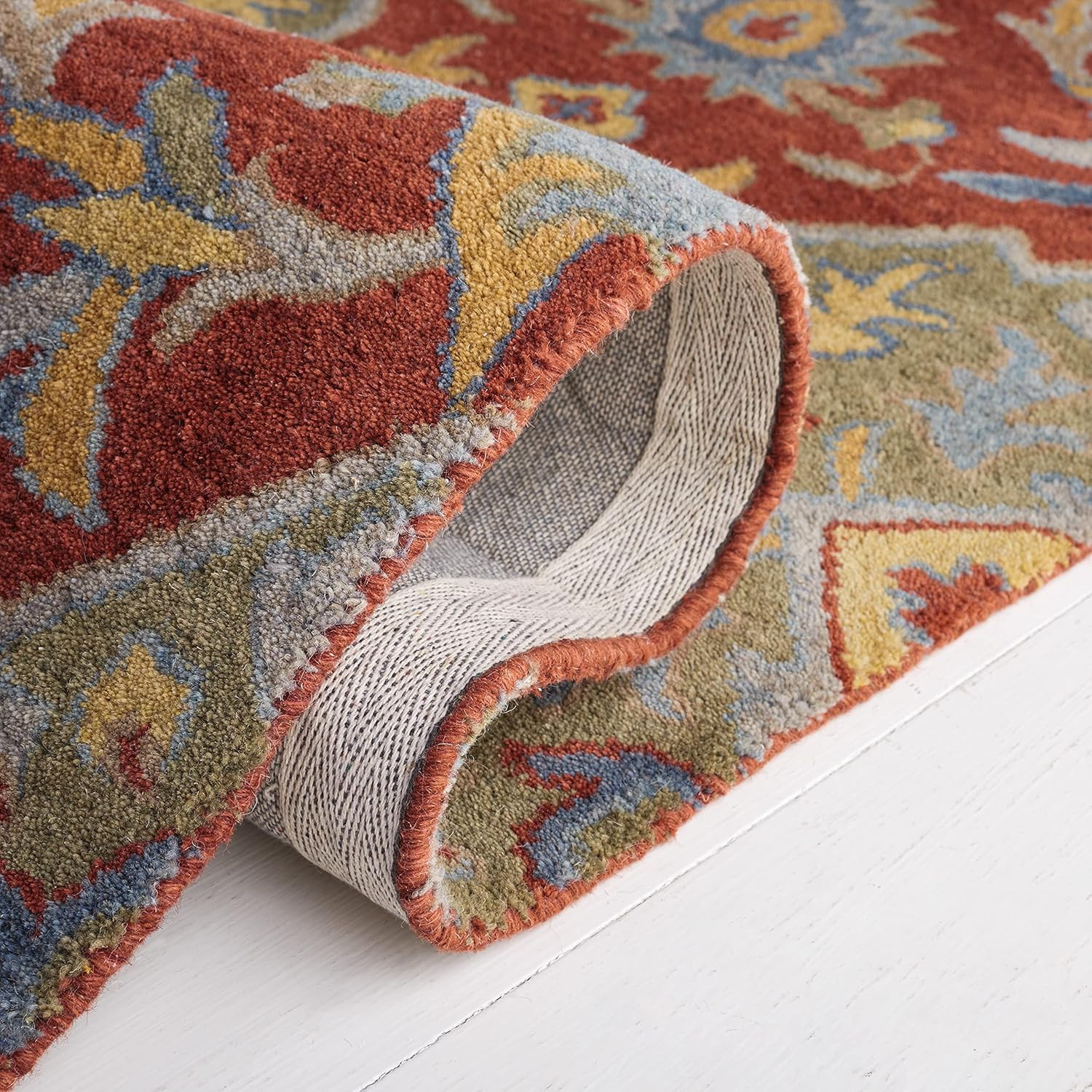 Handmade Heritage Collection 5′ X 8′ Oriental Wool Area Rug – Red & Green