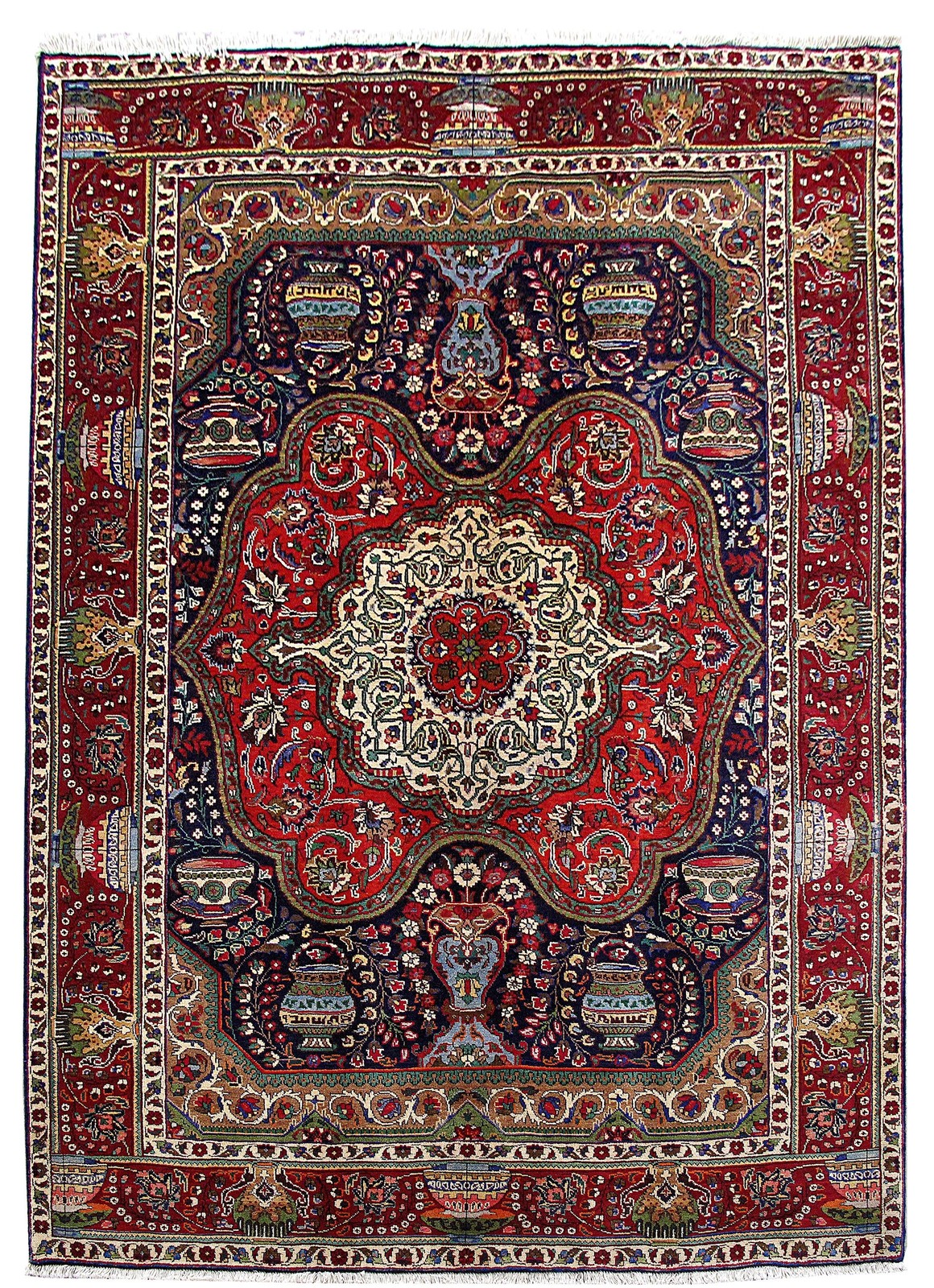 7′ x 10′ Red Perrsian Tabriiz Rug 80663