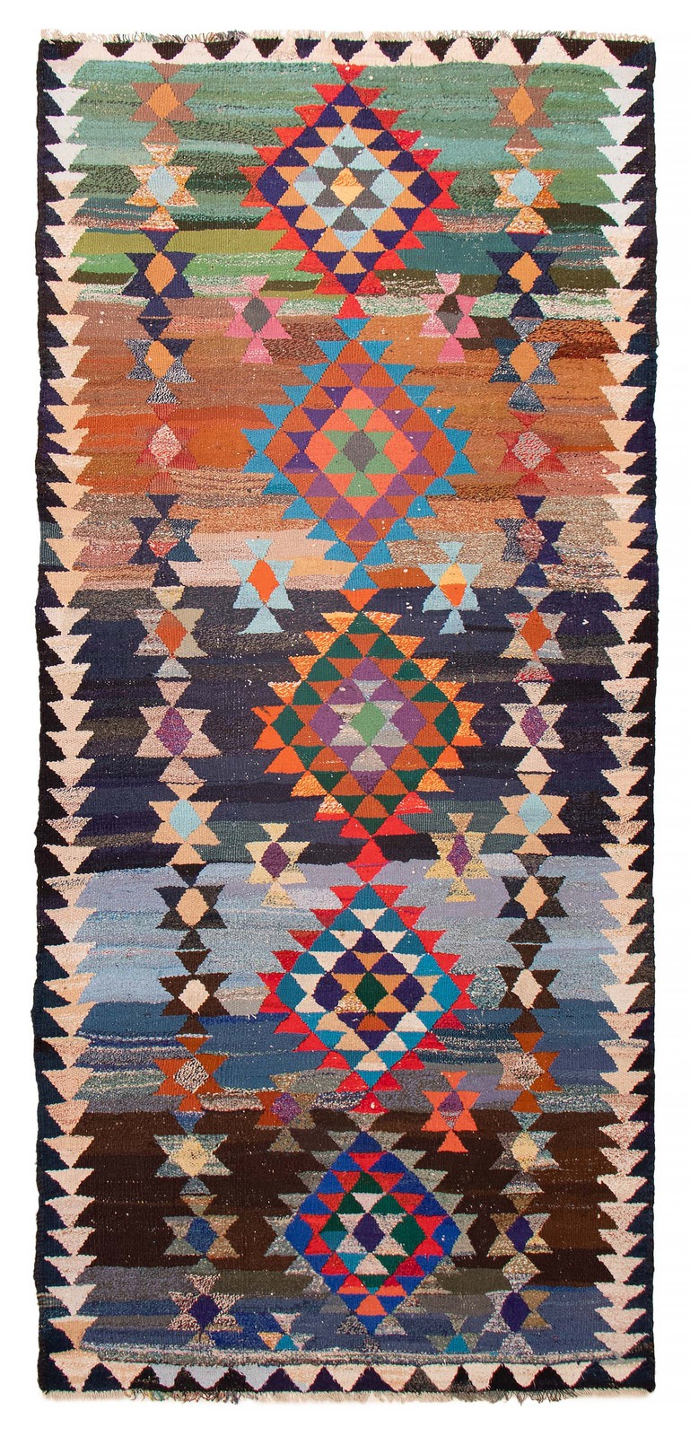 Vintage Hand Woven Area Rug 5’7″ x 12’9″ Traditional Wool Oriental Carpet