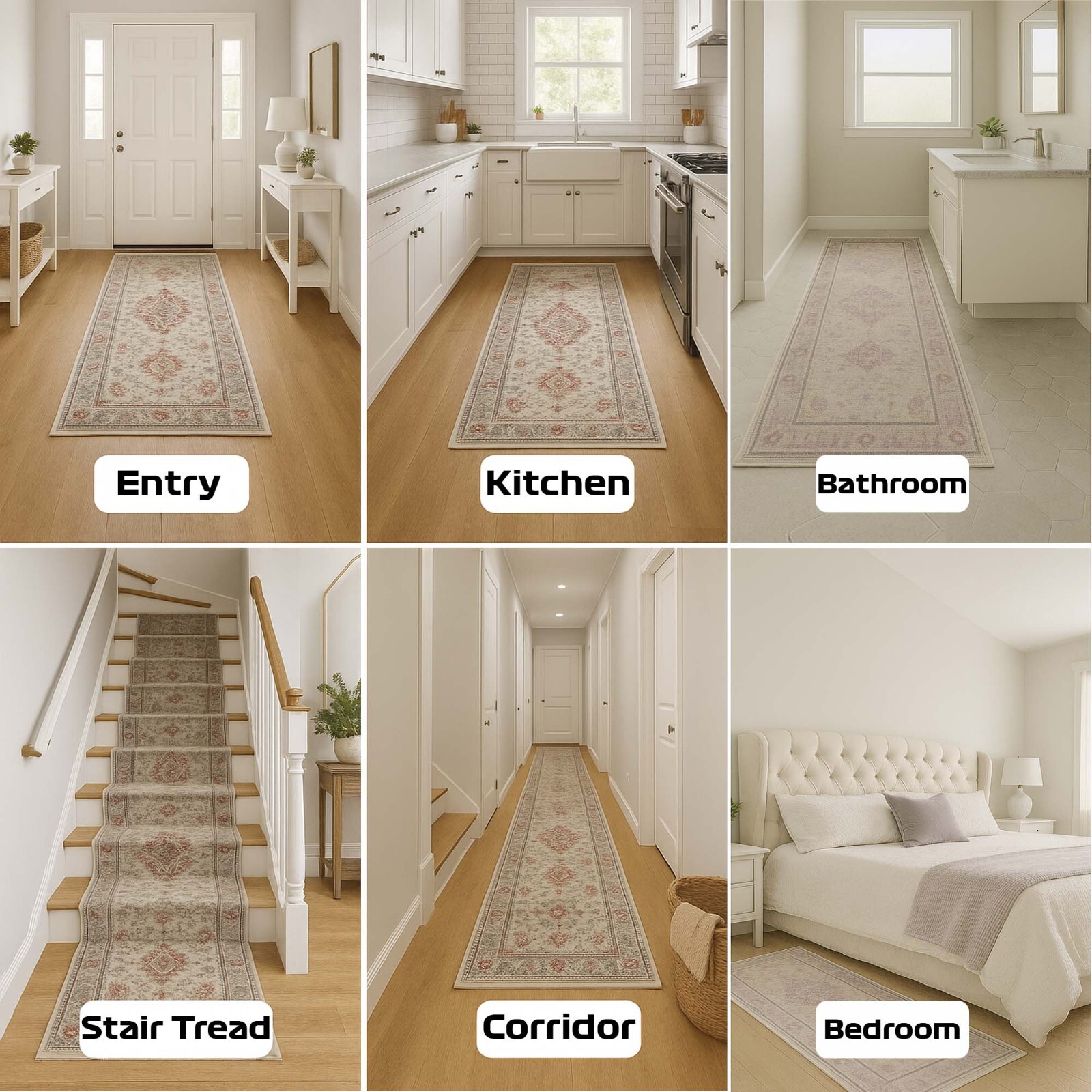 Kitchen Greek Key Runner, Marble Hallway Mat, Elegant Floor Decor, Luxury Entry