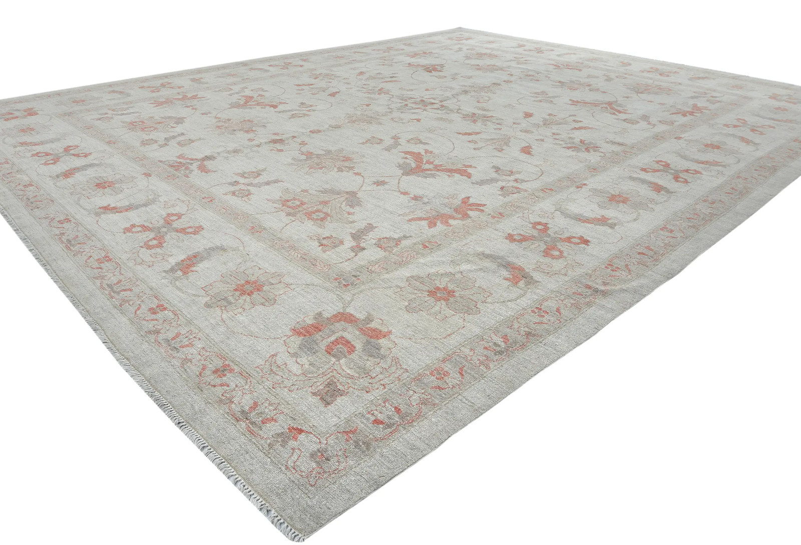 Oversized Muted Floral Oushak Peshawar Oriental Rug Living Room Carpet 12X16 ft