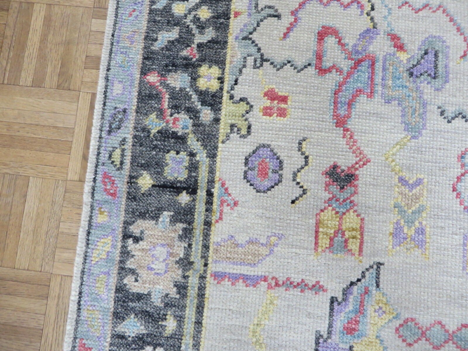 3 x 19’10 Runner Hand Knotted Ivory Turkish Knotted Oushak Oriental Rug G8569