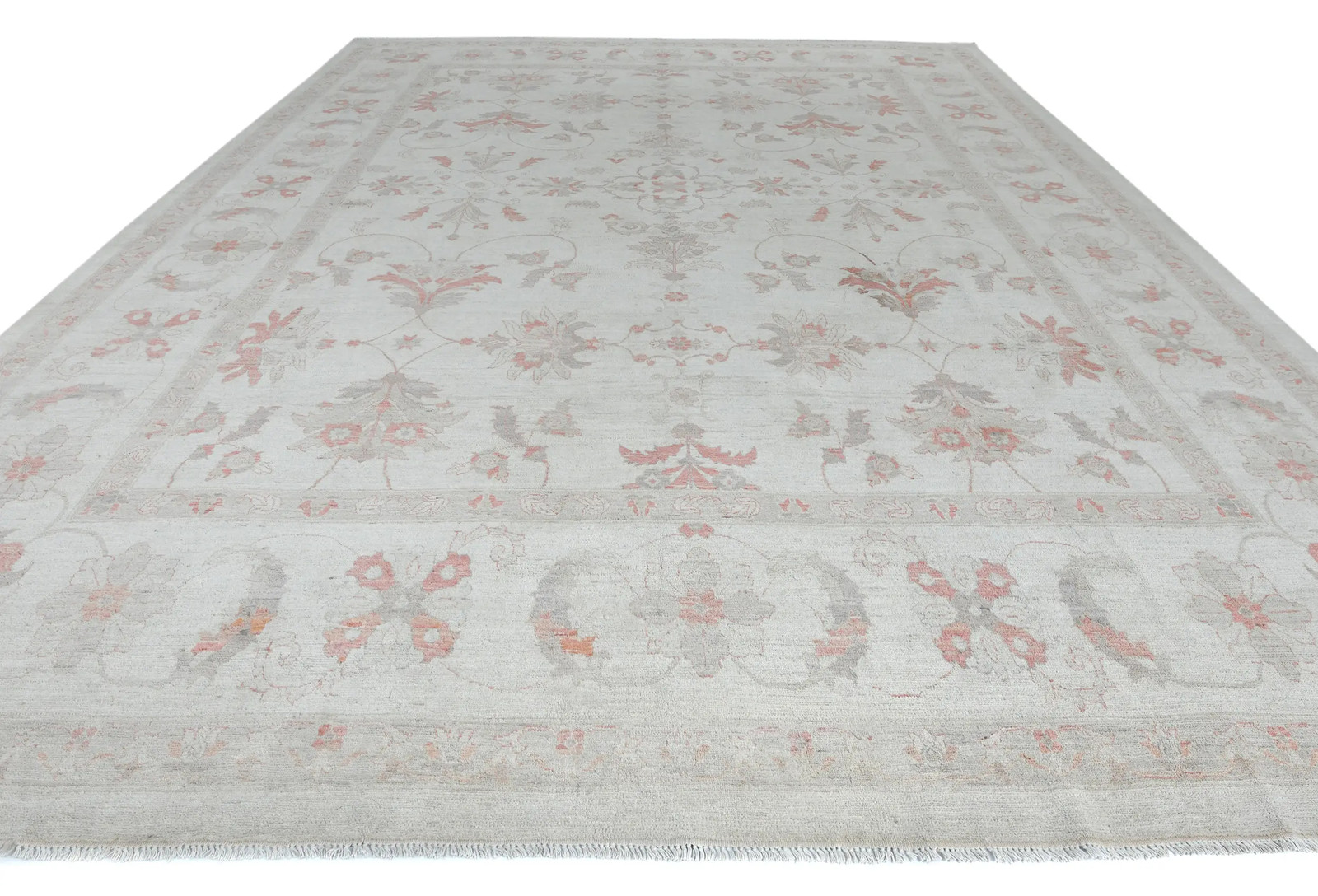 Oversized Muted Floral Oushak Peshawar Oriental Rug Living Room Carpet 12X16 ft