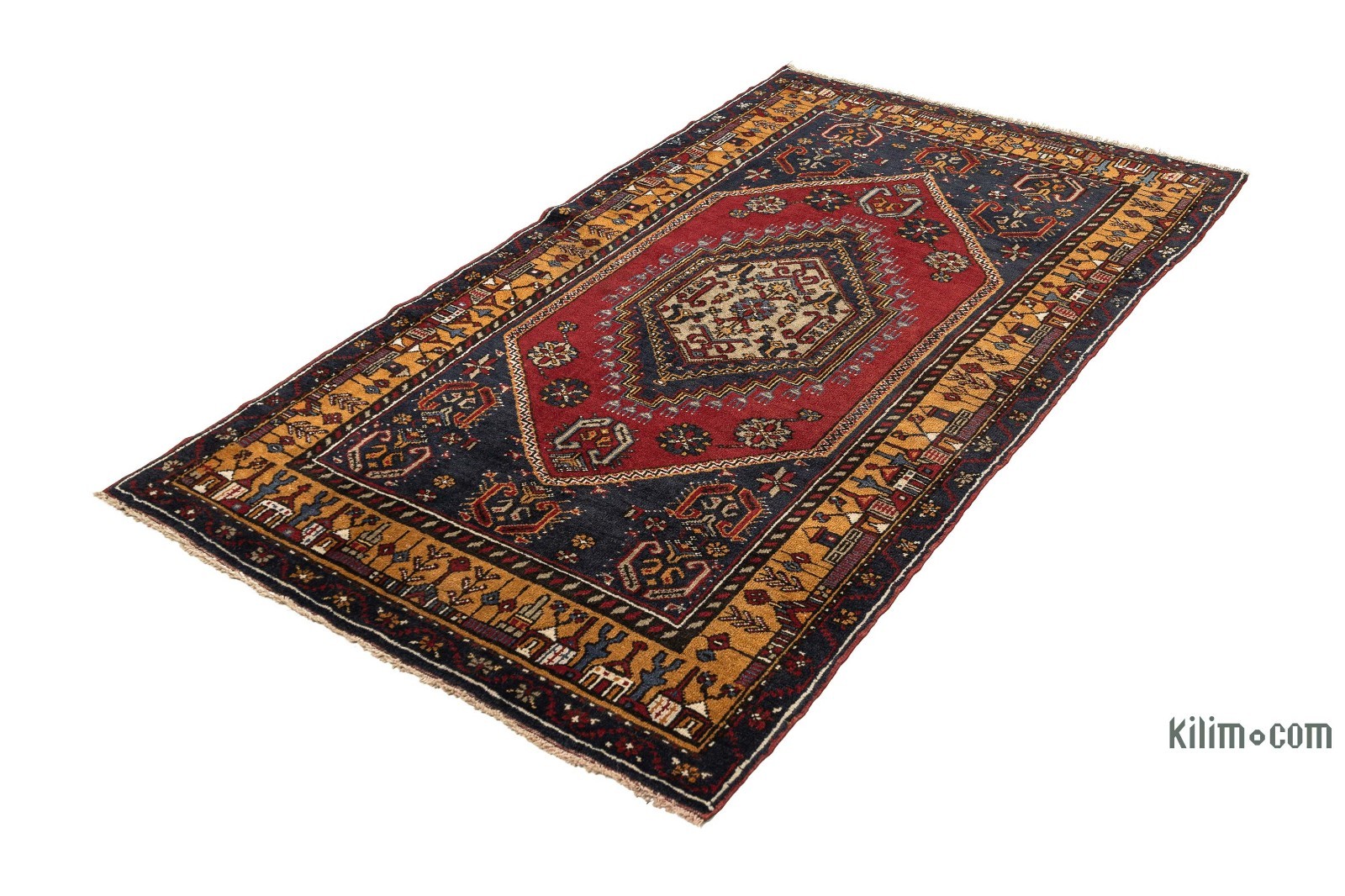 Vintage Turkish Hand-Knotted Rug 50 cm x 80 cm
