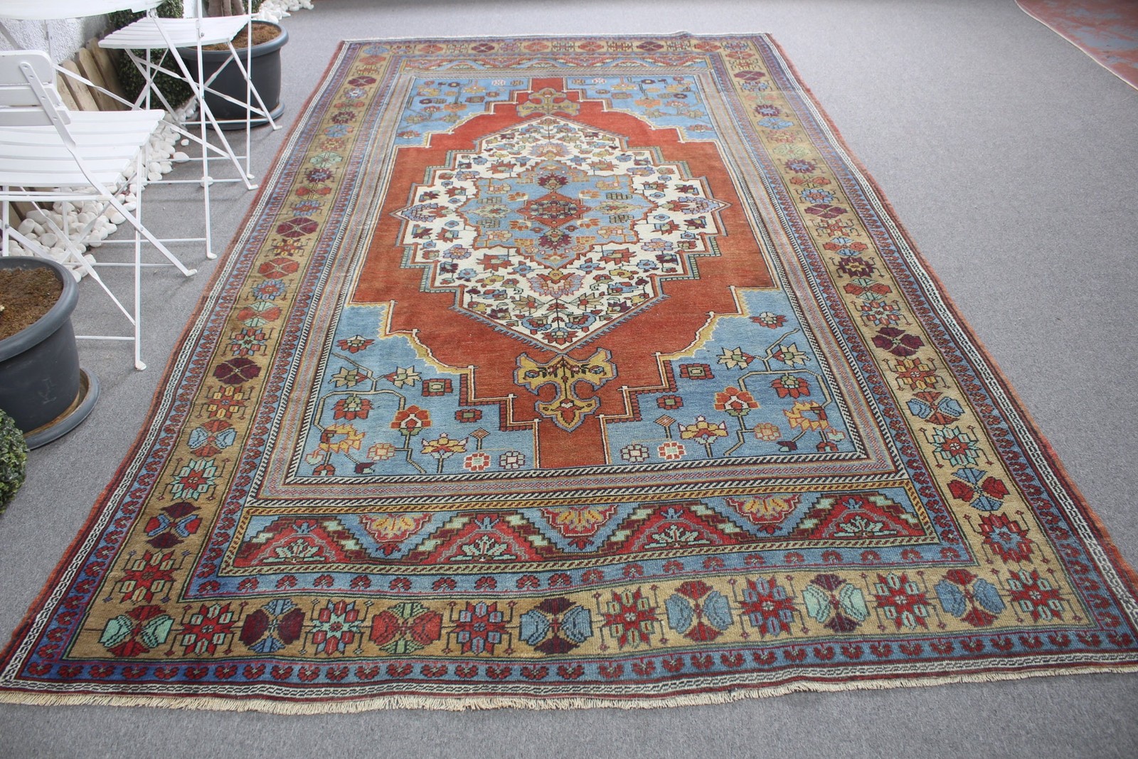 6,4×11,1 ft Rug, Vintage Turkish Rug, Red Oriental Wool Rug