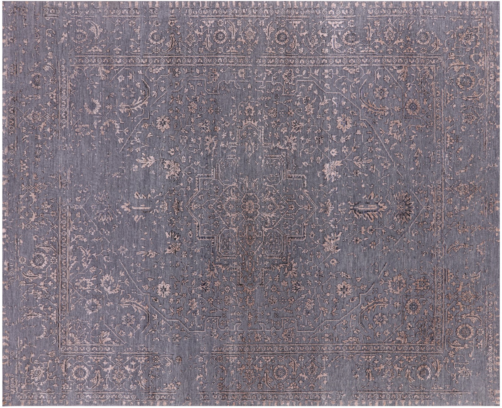 8′ 1″ X 10′ 0″ Heriz Serapi Hand-Knotted Wool & Silk Rug – Q19119