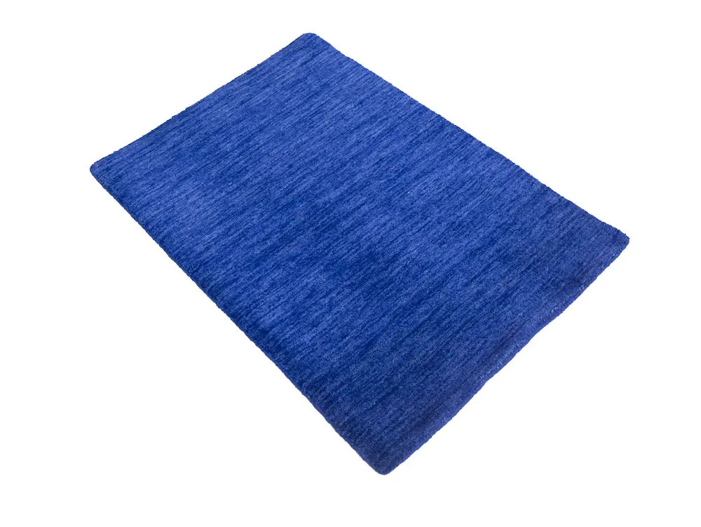 Royal Blue Solid Design Hand-Loomed 2×3 Gabbeh Wool Rug Oriental Carpet