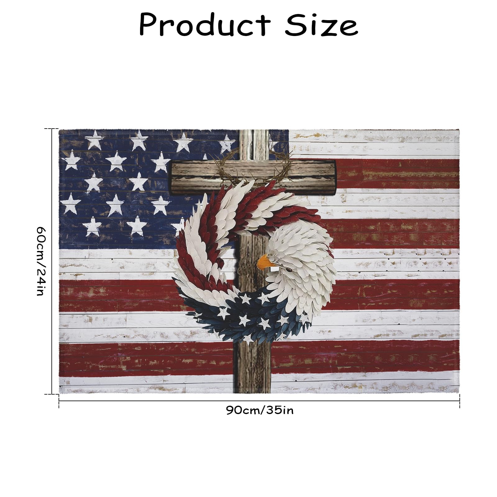 4th of July Rugs Stars and Stripes Eagle Patriotic Doormat American Flag Cros…
