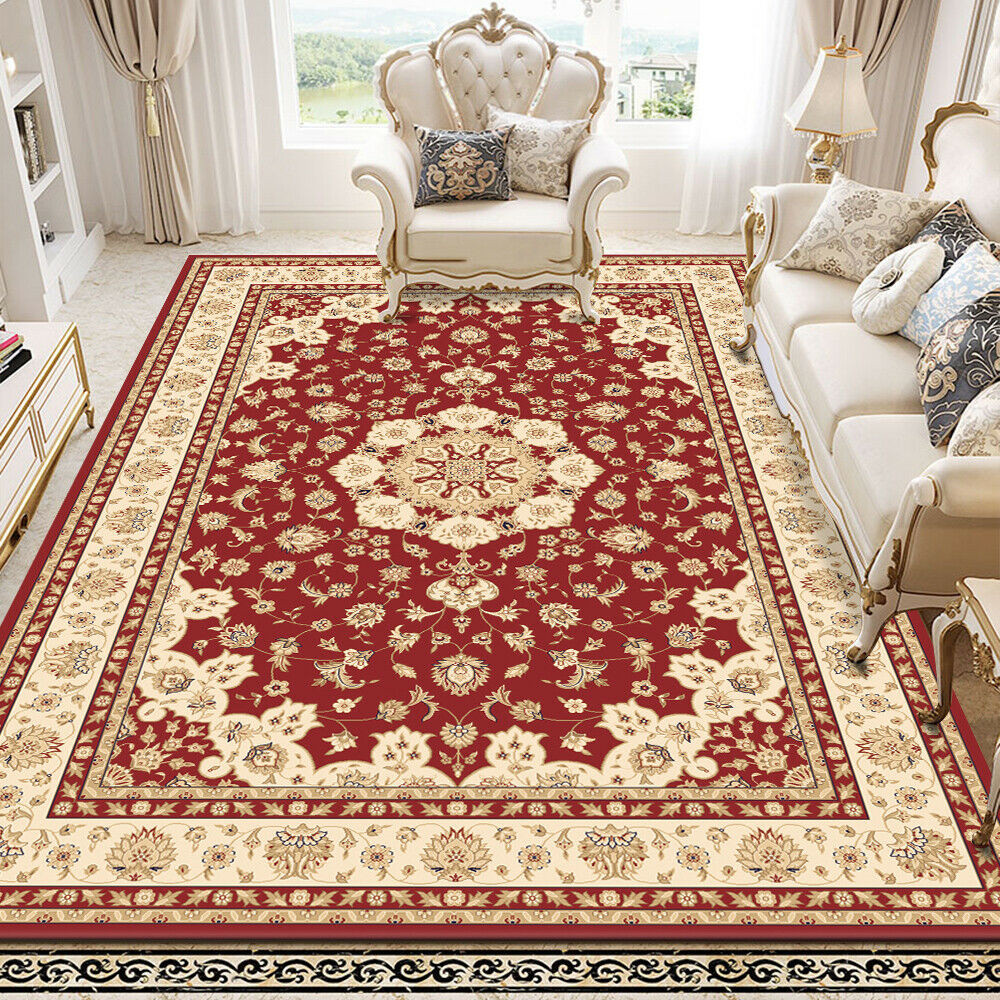 Traditional Area Rugs Velvet Medallion Hallway Runner Rug Living Room Carpet Mat
