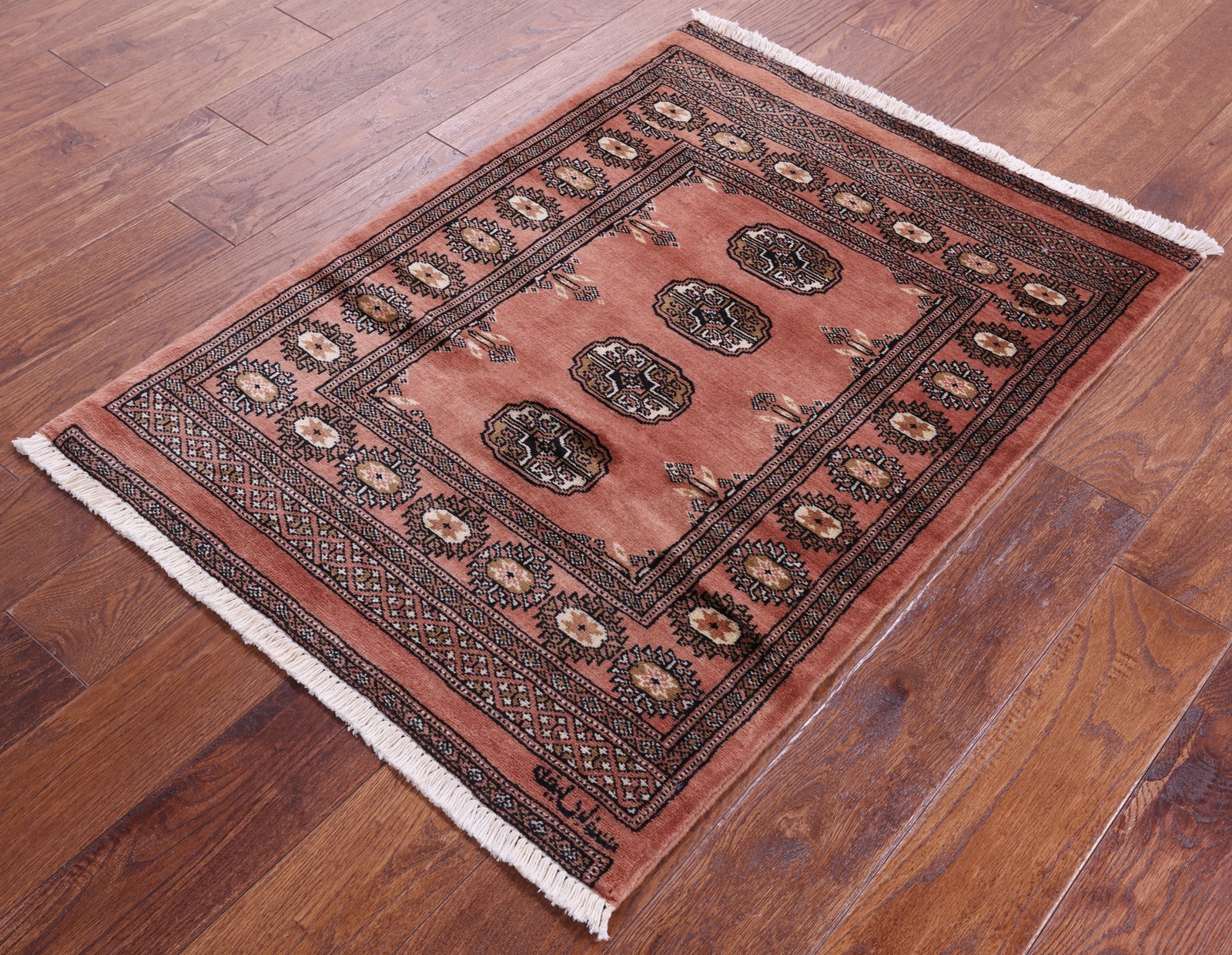 Rust Signed Silky Bokhara Hand-Knotted Wool Rug 2′ 7″ X 3′ 6″ – Q23854
