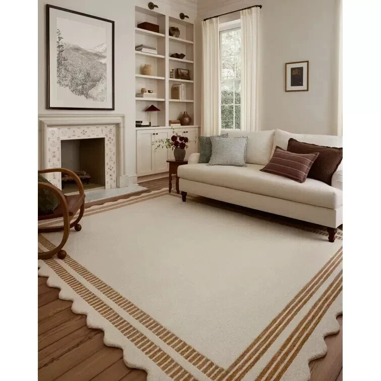 Hand Tufted Wool Rug – Modern Geometric Designer Carpet for Living Room