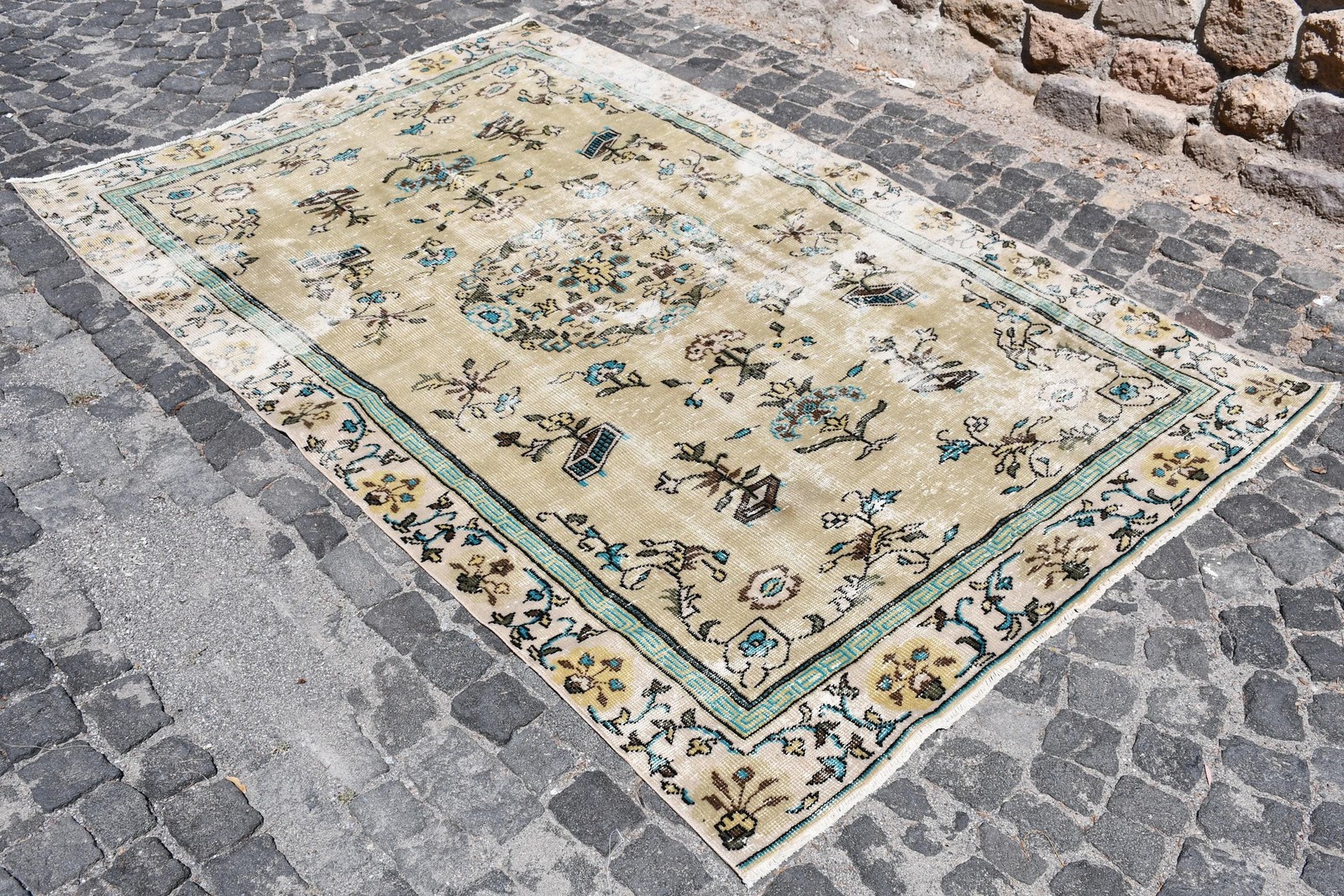 5,3×8,2 ft Vintage Rug, Rug, Blue Southwestern Rug Wool