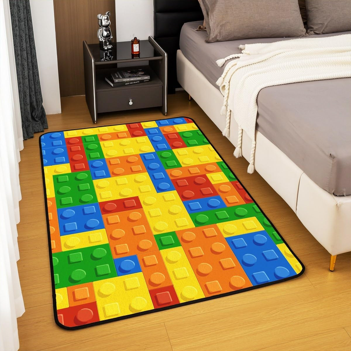 Colorful Geometric 5’X7′ Area Rug for Kids Living Room Bedroom Kitchen