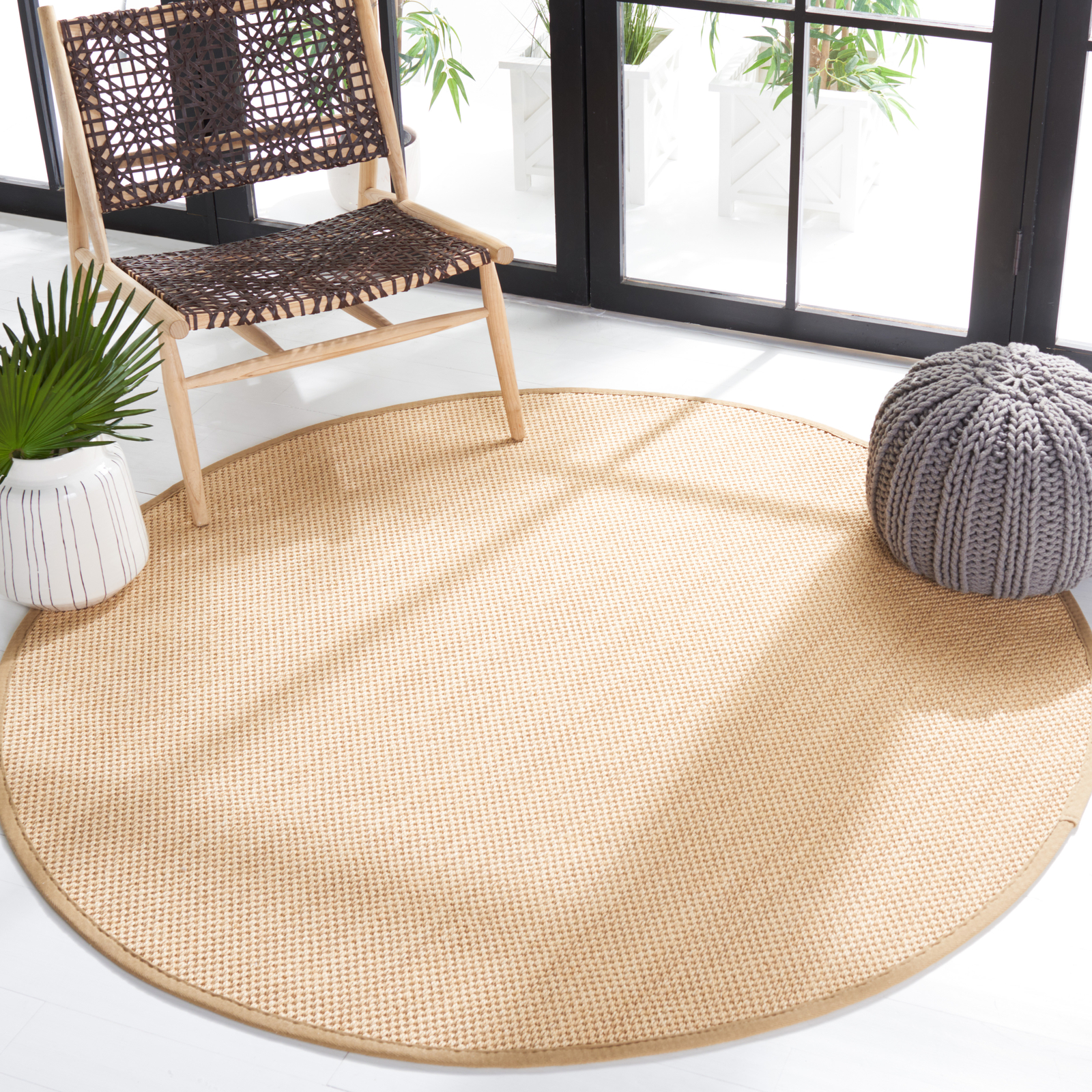Safavieh Power Loomed Natural Fiber Collection Maize/Linen Area Rugs – NF141B