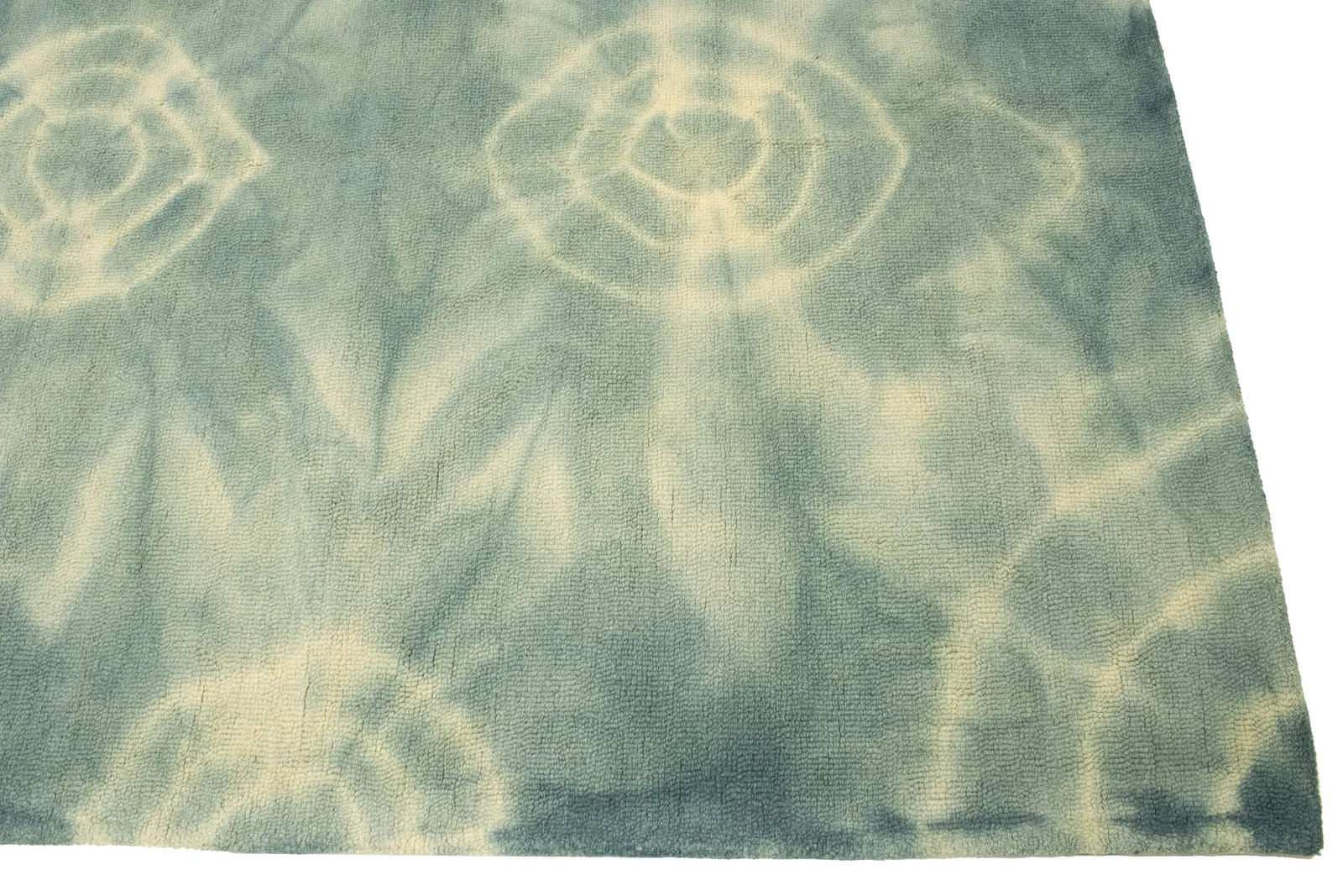 Dark Green Tie-Dye Abstract Design 5X8 Hand-Tufted Modern Rug Foyer Decor Carpet