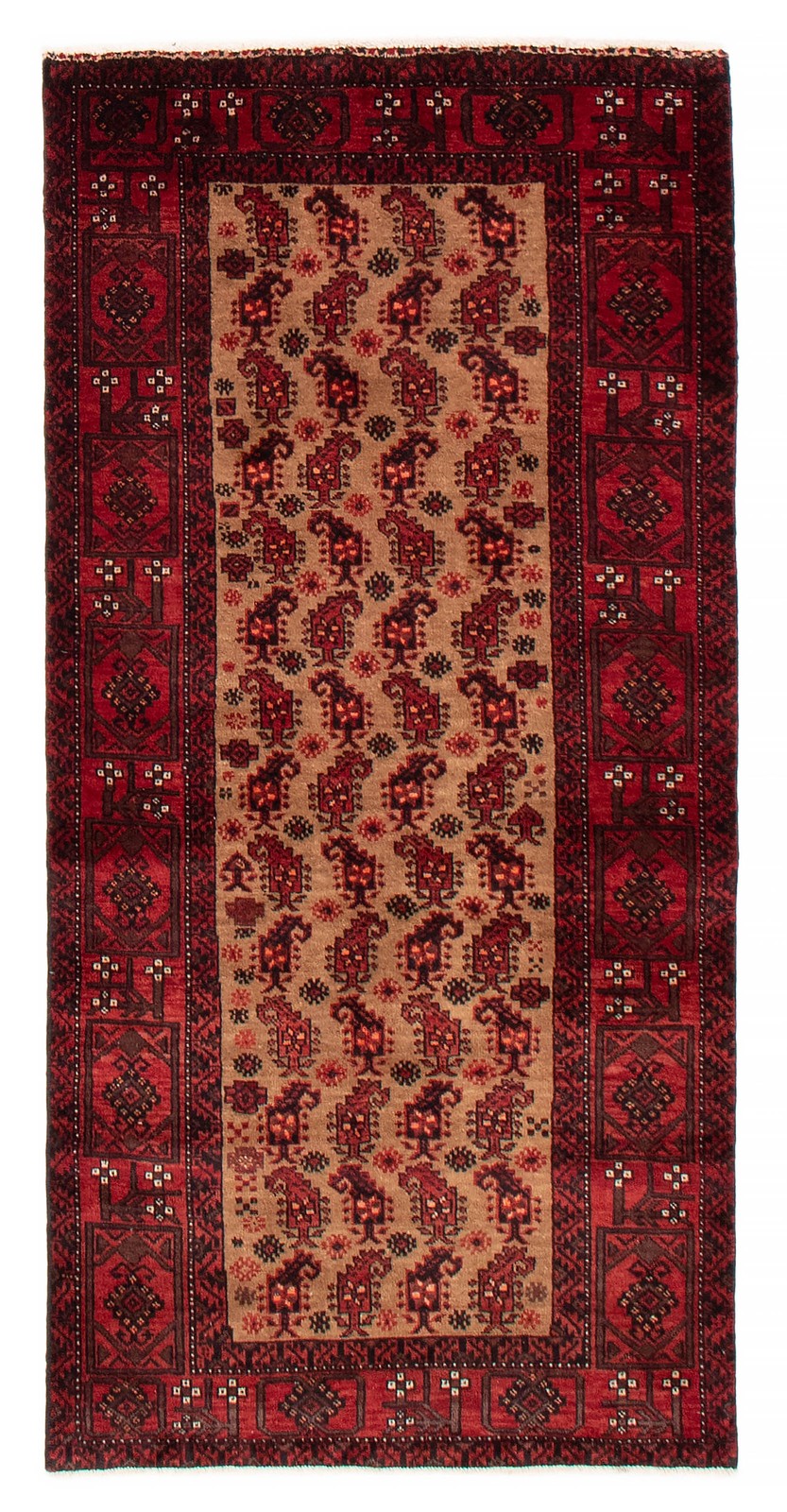 Vintage Hand-Knotted Area Rug 3’2″ x 6’1″ Traditional Wool Carpet