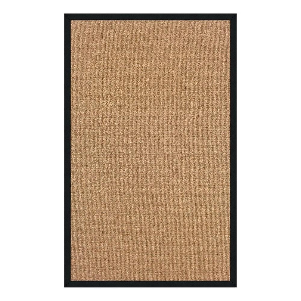 Linon Empire Machine Tufted Wool 5’x8′ Rug in Cork Brown and Black