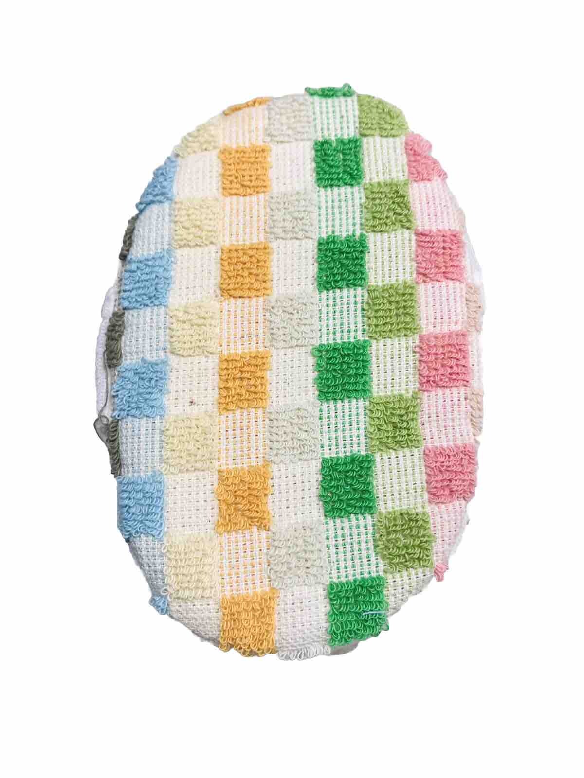 Spa April Bath/Shower Checkered Multicolored Bath Oval Sponge