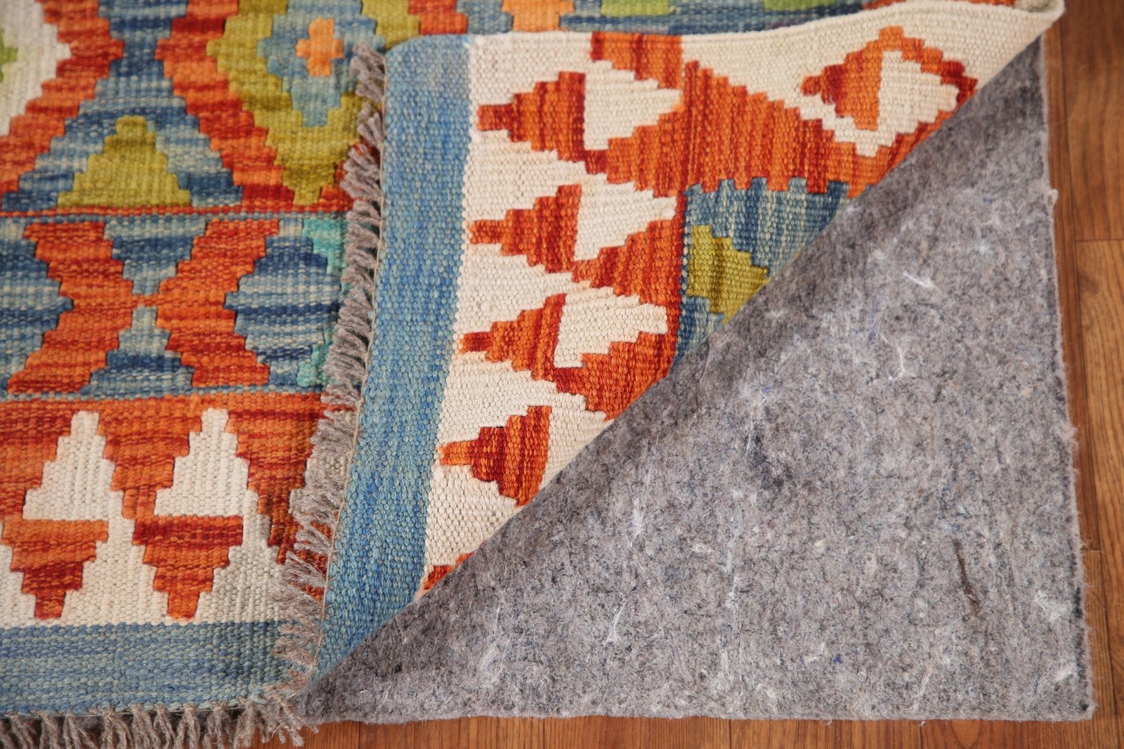 Reversible Kilim Accent Rug 4×6 Geometric Pattern Hand-woven Wool Carpet