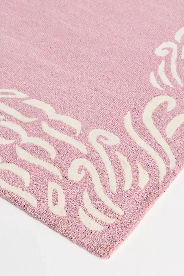 100% Wool Hand Tufted Area Carpet melia Hand-Tufted pink