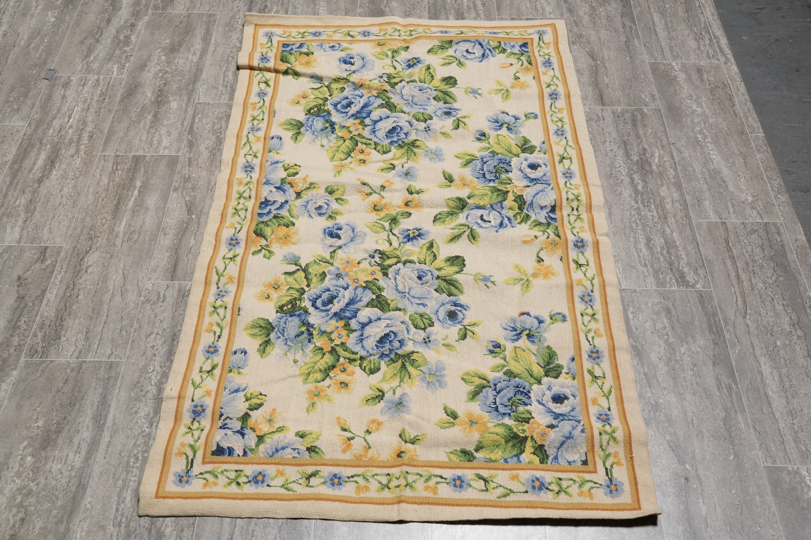3 x 5 French Floral Needle Point Rug #F-4642