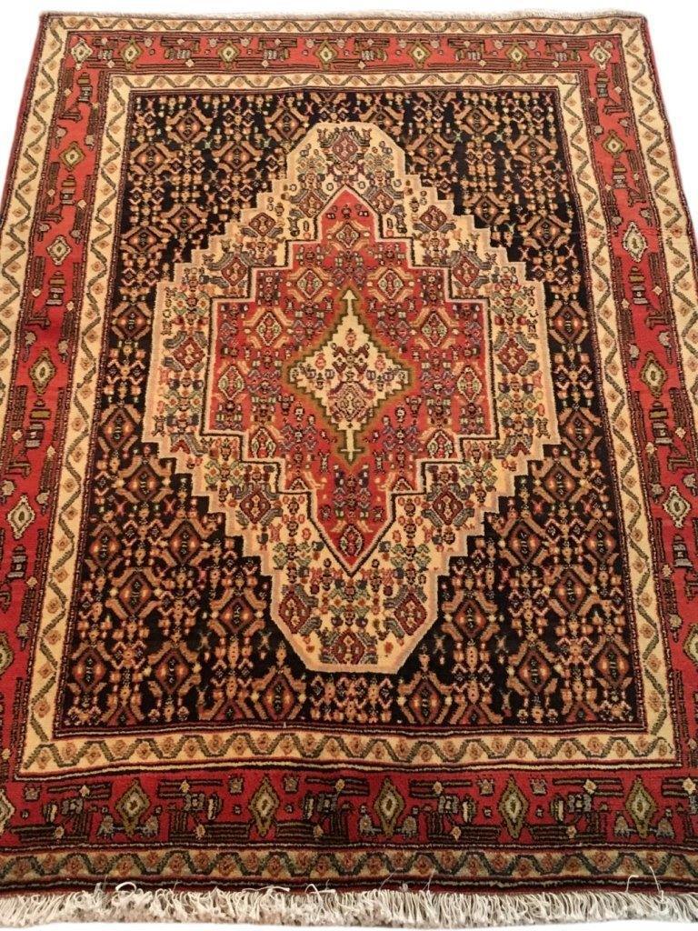 4×5′ Salmon Red Traditional Hamaadan Rug 81442