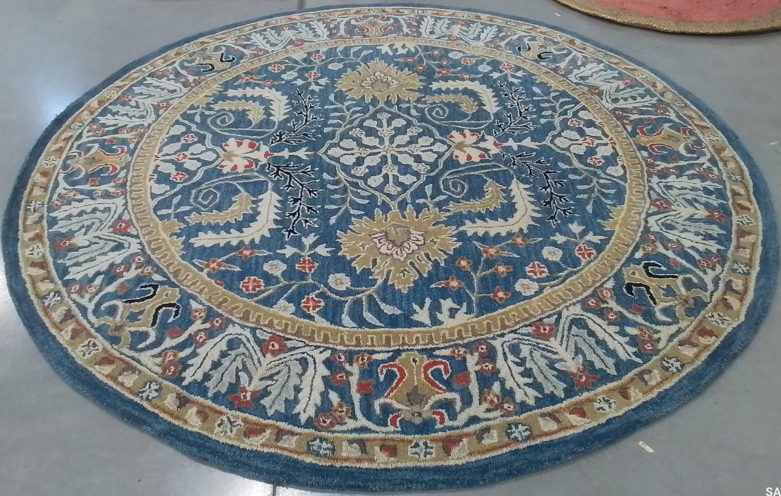 DARK BLUE / MULTI 8′-0″ x 8′-0″ Hole in Rug, Reduced Price 1172800770 AT64B-8R
