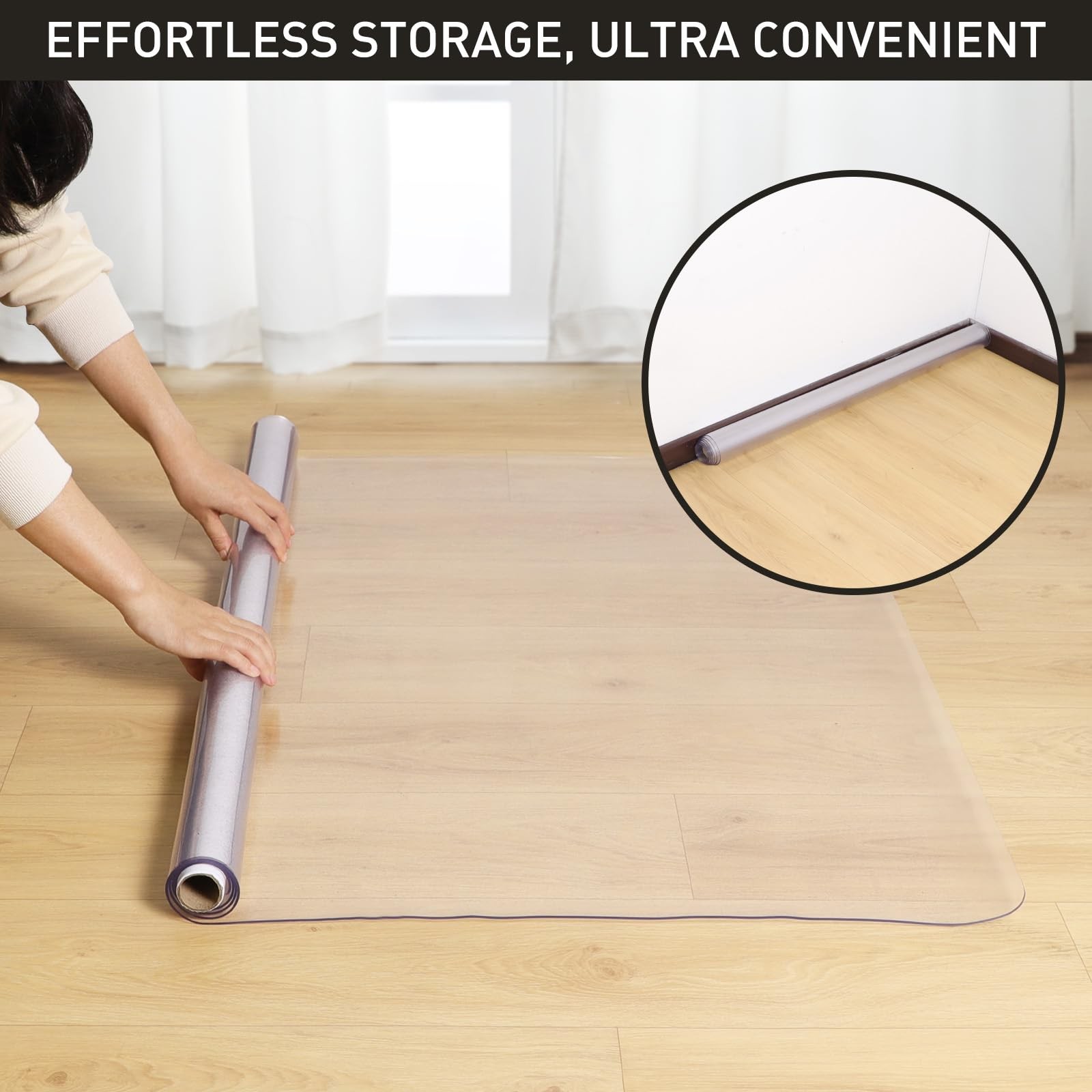 2’x20′ Vinyl Runner Rug for Hallway, Clear Waterproof Kitchen Mat for Floor, …