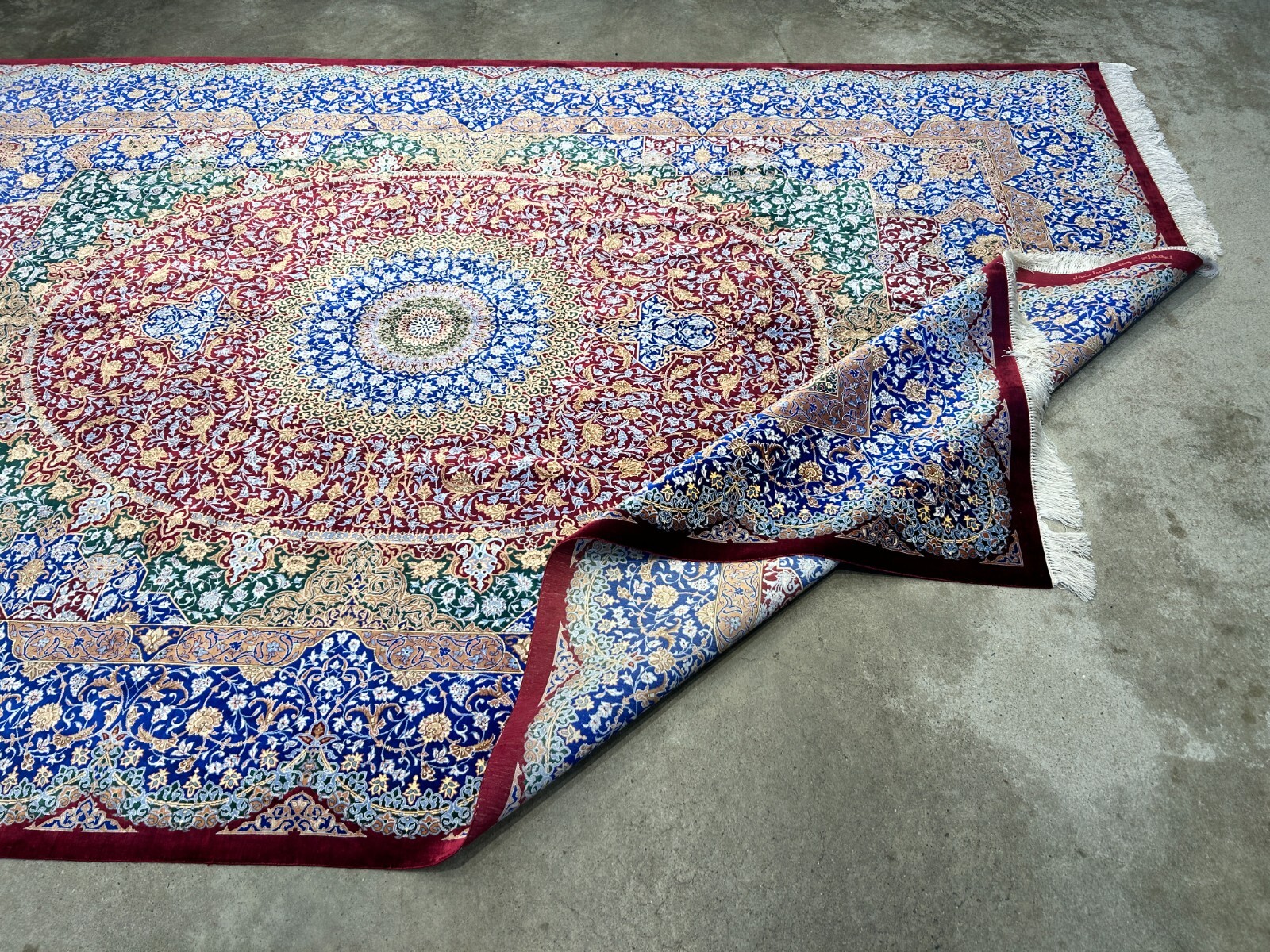 7×10 Luxurious Fine Hand-Knotted 100% Silk Signed Persiane Qume Rug Handmade