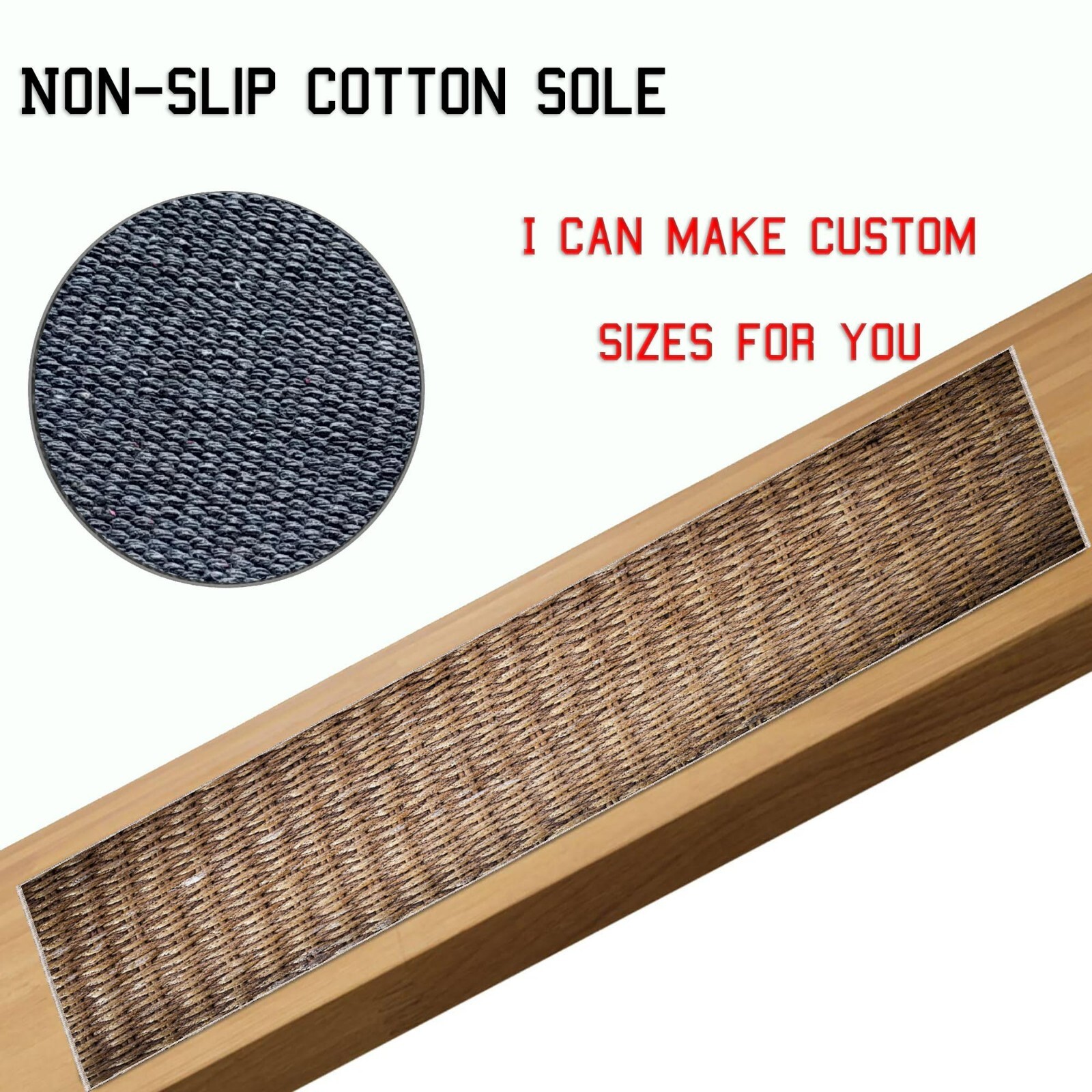 Brown Color Stair Rug, Stair Tread Rug, Stair Treads Rug, Carpet Stair Treads