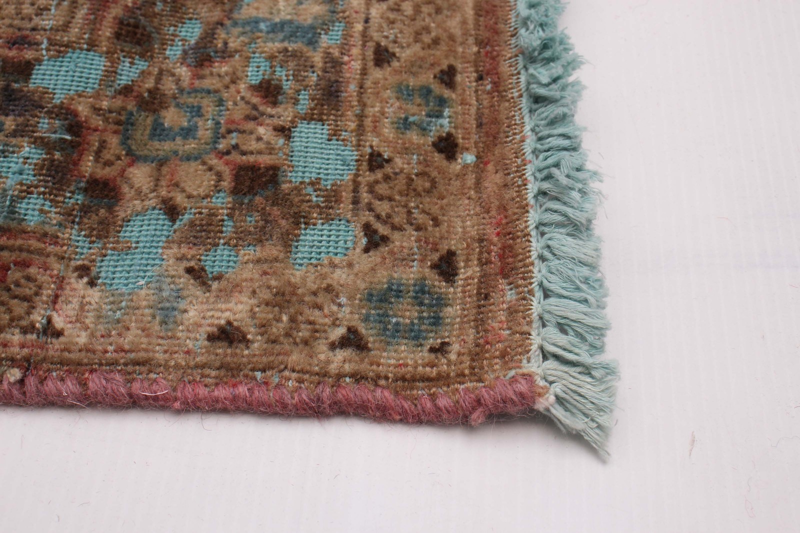 Traditional Hand-knotted Area Rug 3’0″ x 10’2″ Brown, Sky Blue Oriental Carpet