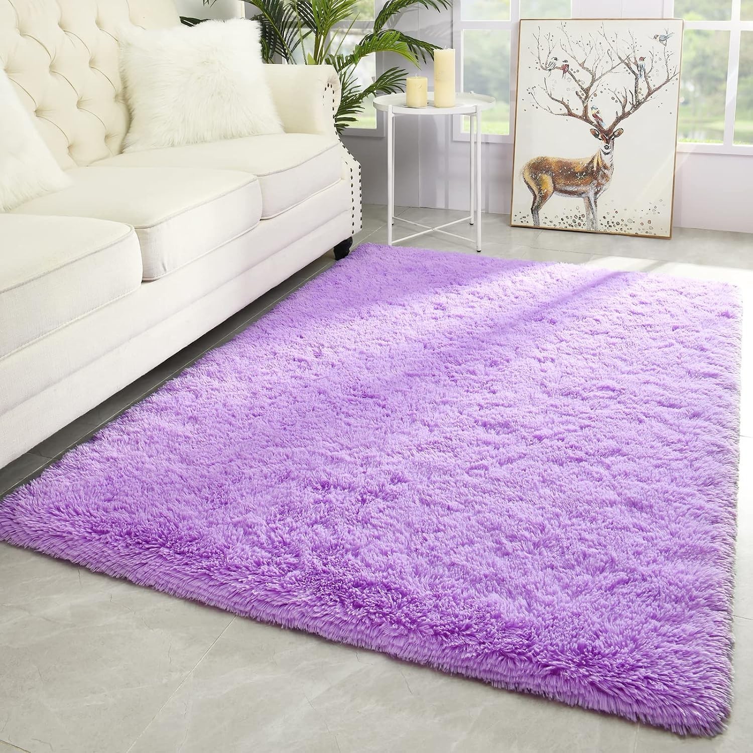 Cozy Large 4’x6′ Plush Shag Rug in Purple – Perfect Gift for Any Occasion