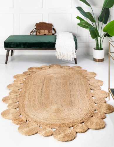 Natural Jute Braided Scallop Round Rug Eco Friendly Fall Decor Home And Living