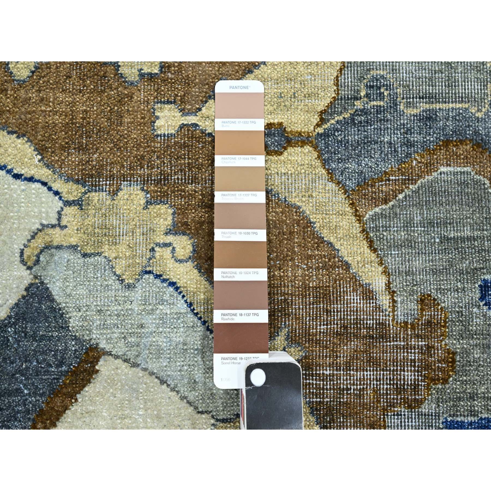 12’x15’5″ Ivory Zoroastrian Ispahan Inspired Hand Knotted 100% Wool Rug R75474