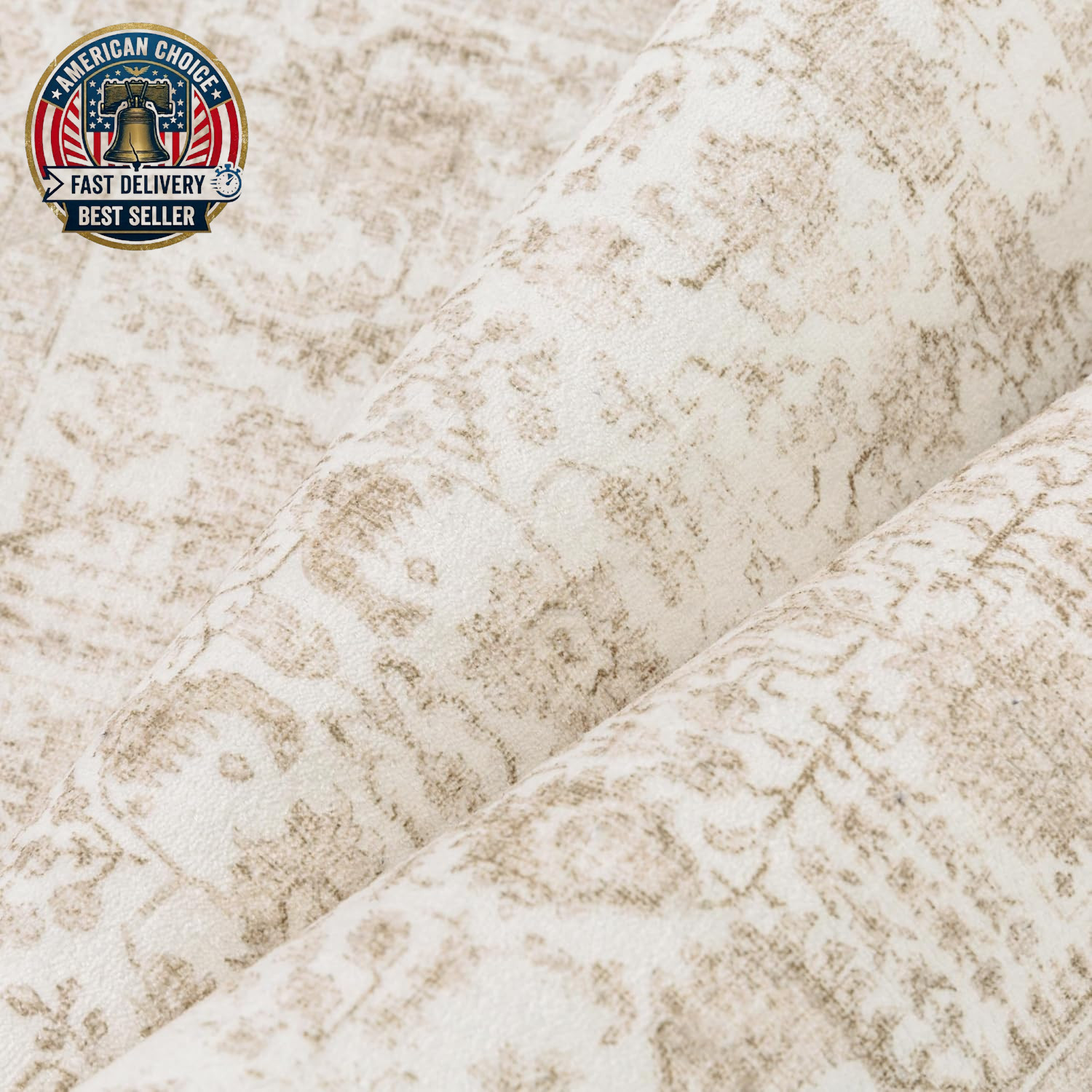 Beige Area Rug 10X12 Machine Washable Large Vintage Living Room Distressed Non S